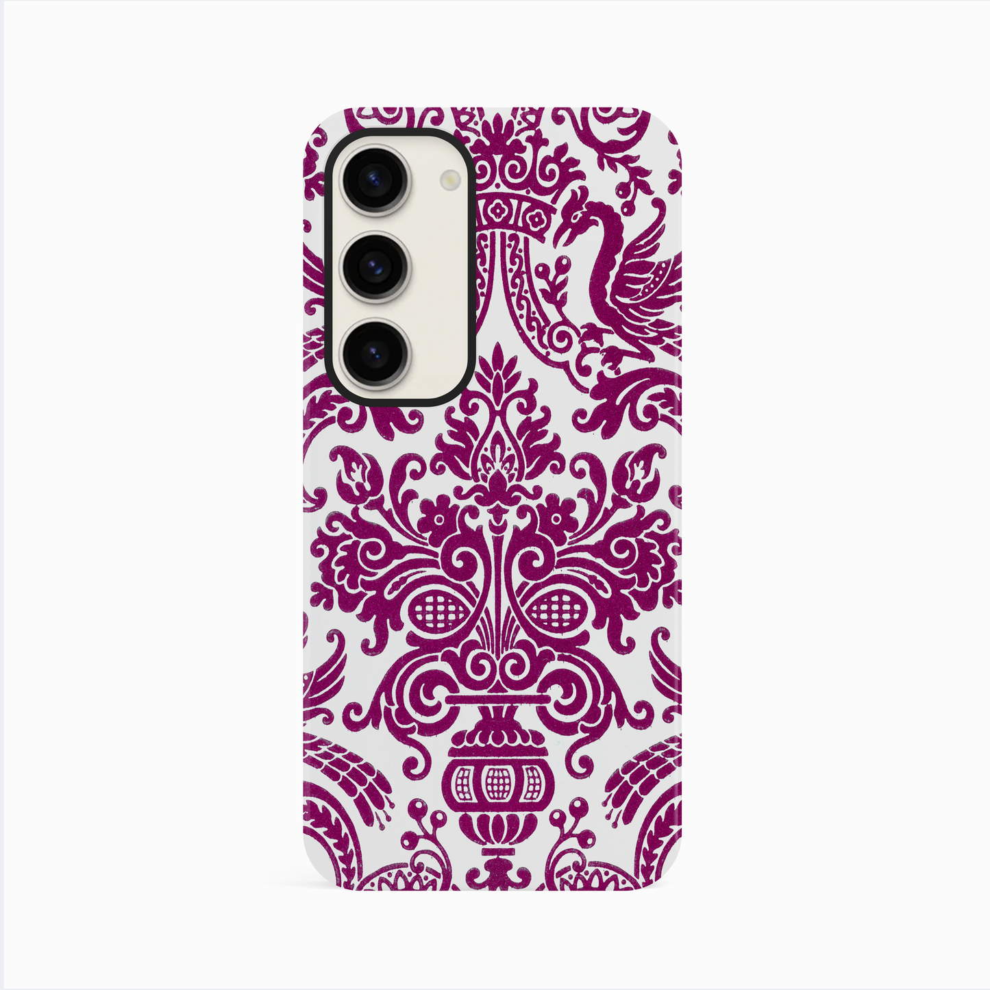 Personalised Burgundy Damask Floral Case Phone Case