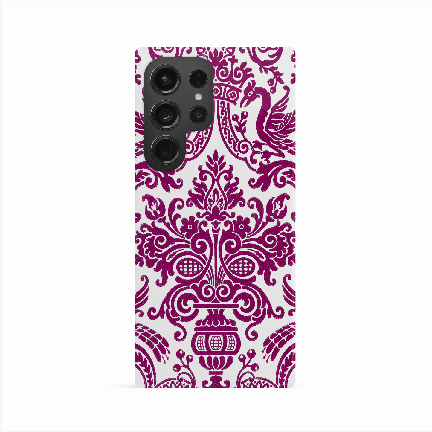 Personalised Burgundy Damask Floral Case Phone Case