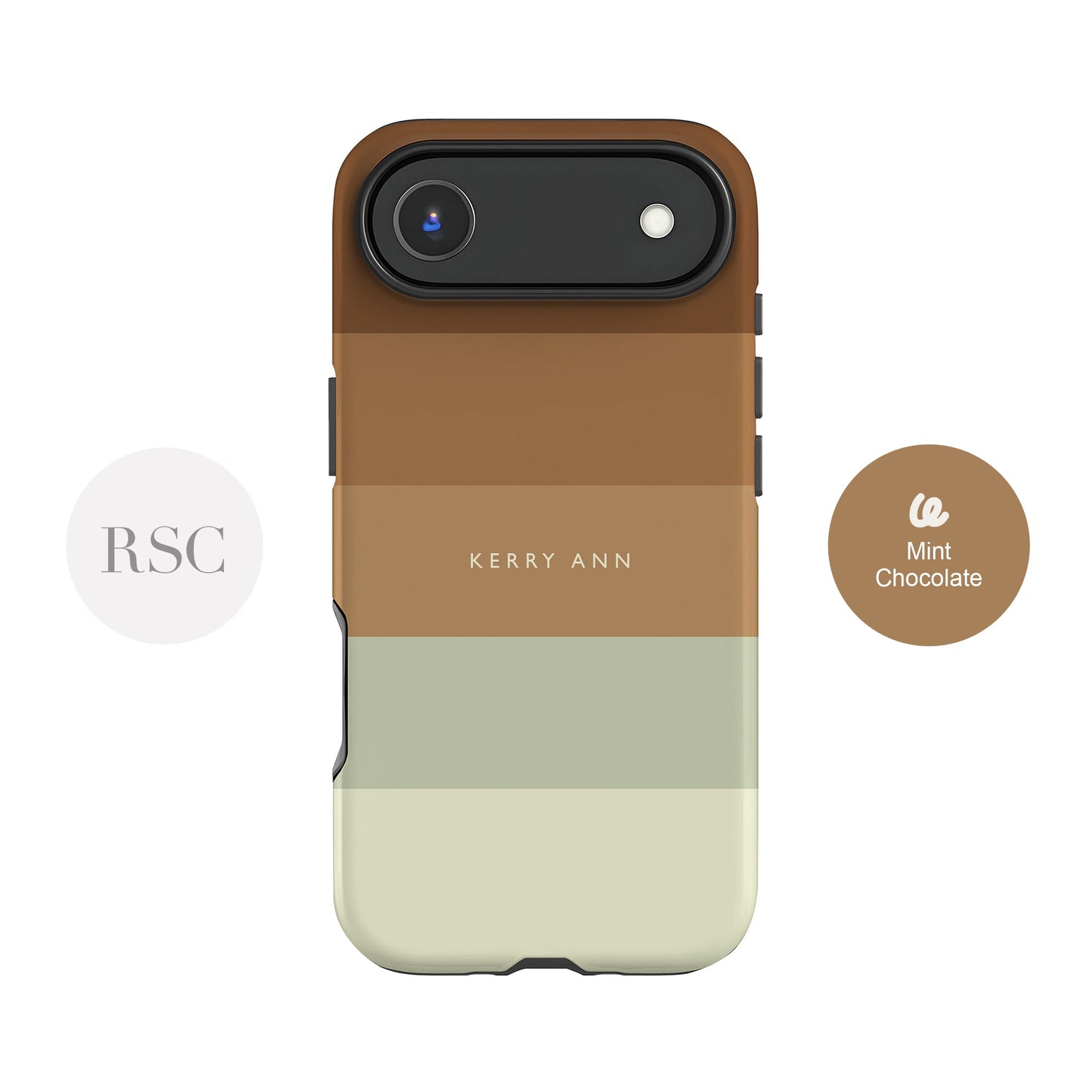 Custom Mint Chocolate Stripe Case