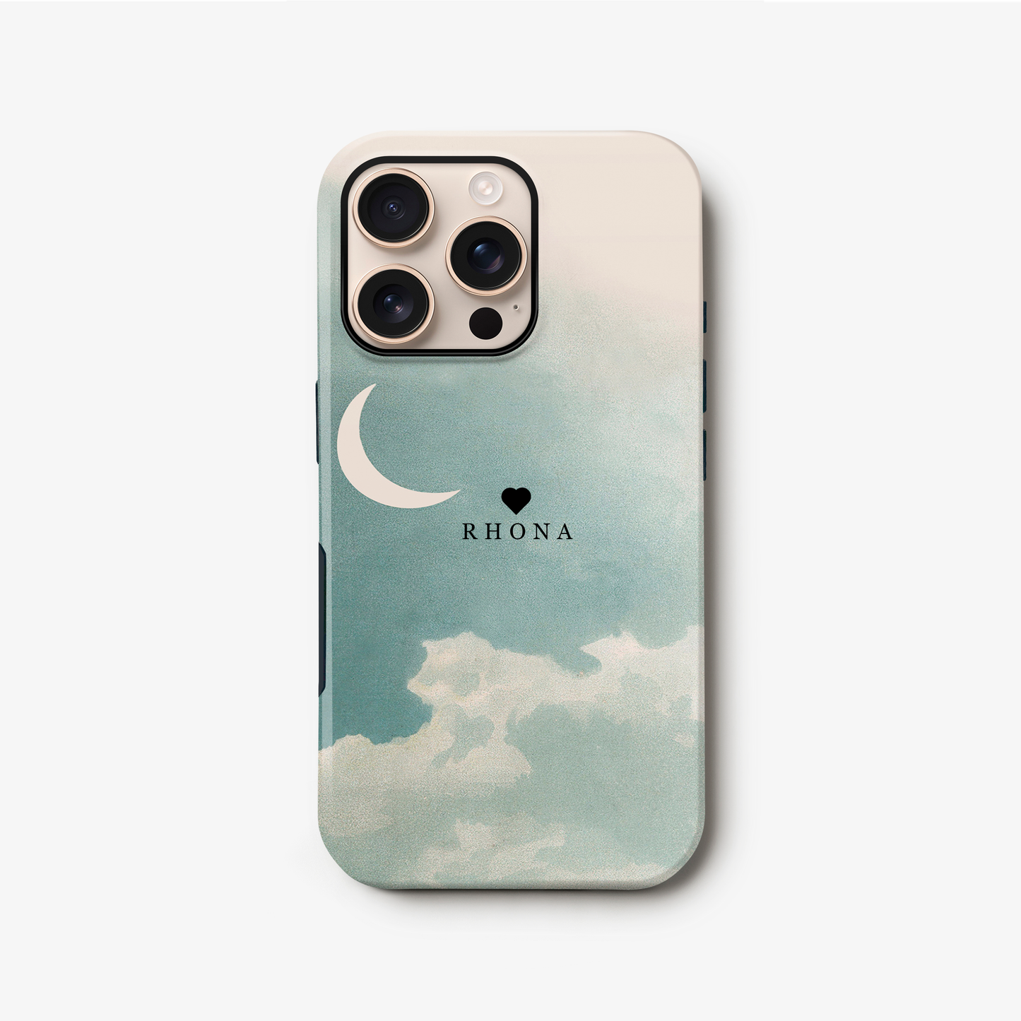 Moon and Sky Vintage Print Personalised Case iPhone 16 Phone Case