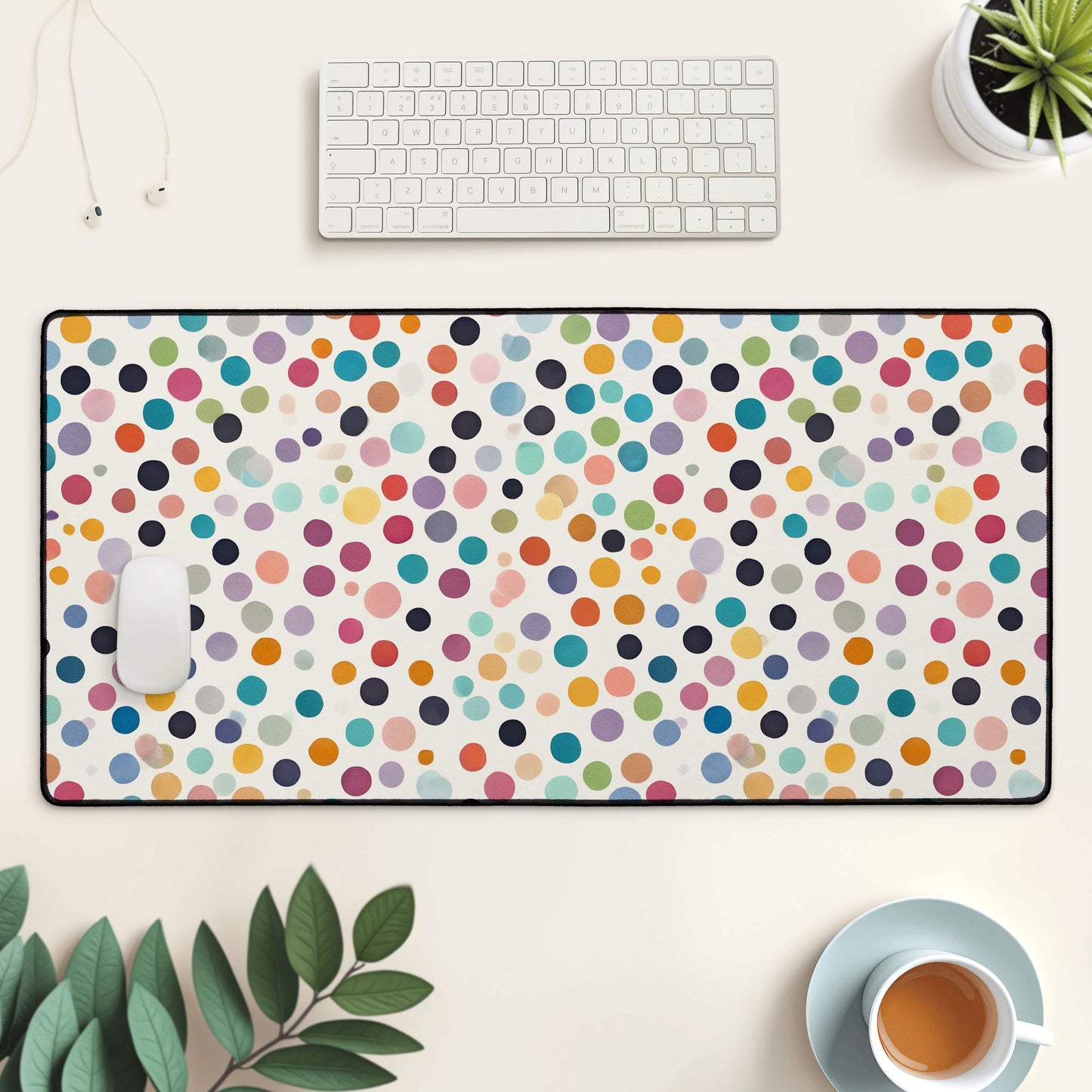 Multicolour Polka Dot Desk & Gaming Mat Desk & Gaming Mat