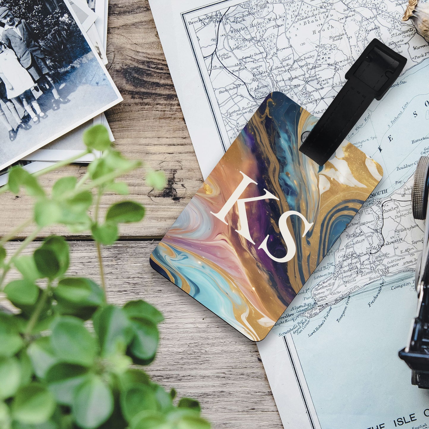 Multicolour Marble Print Custom Luggage Tag  luggage tag
