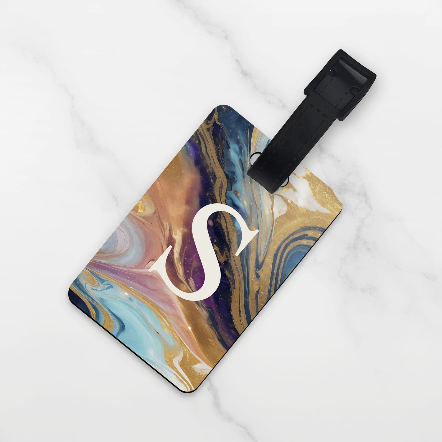 Multicolour Marble Print Custom Luggage Tag  luggage tag