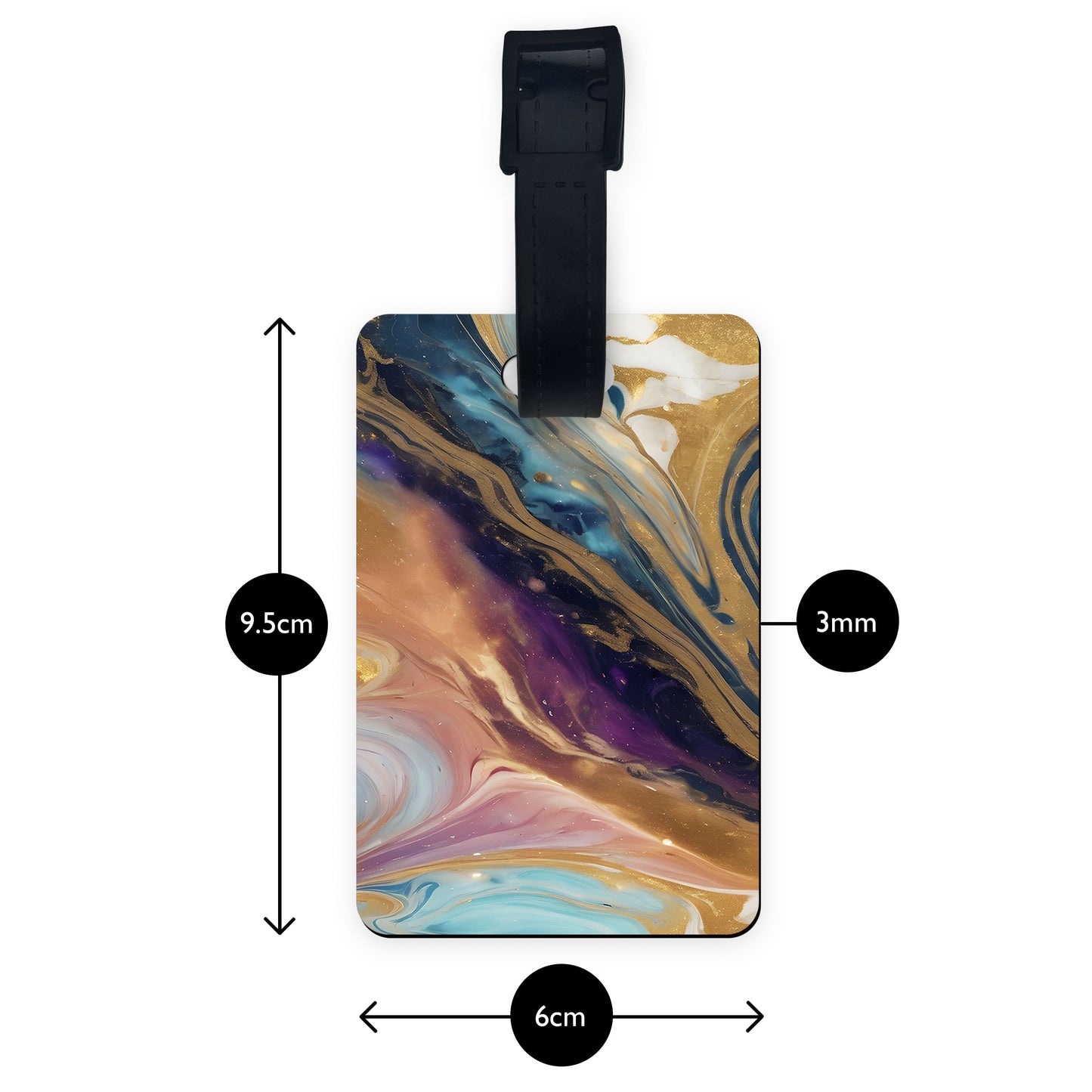 Multicolour Marble Print Custom Luggage Tag  luggage tag
