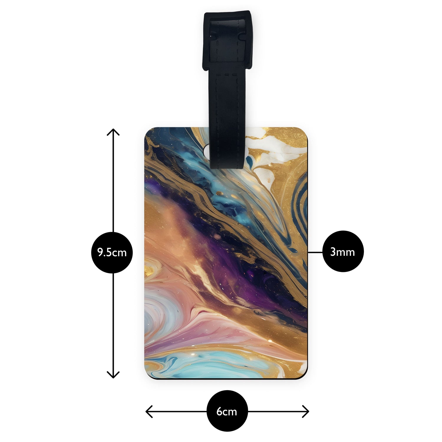 Multicolour Marble Print Custom Luggage Tag  luggage tag