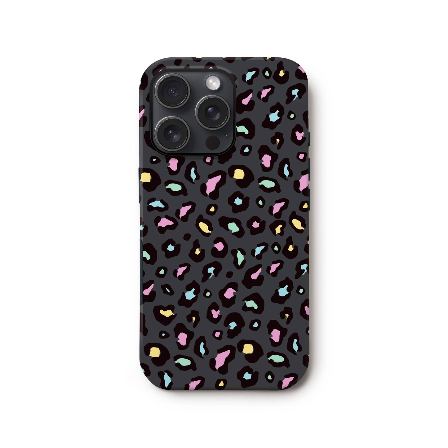 Rainbow Spot Pattern Grey Leopard Print Case iPhone 16 Phone Case