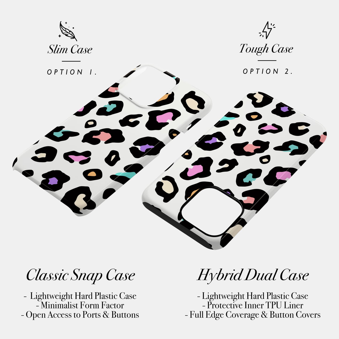 White Rainbow Leopard Skin Spots Case Phone Case