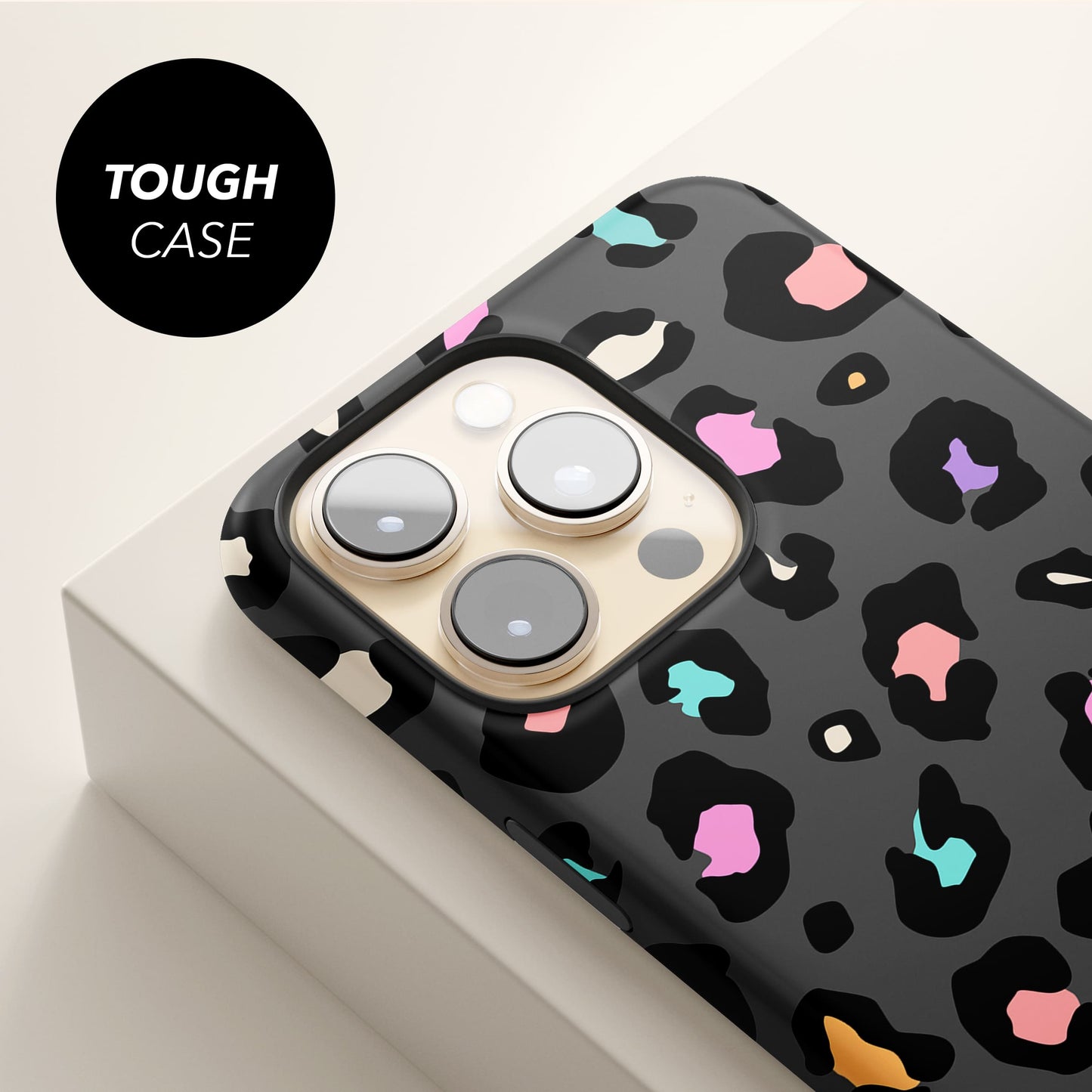 Rainbow Grey Leopard Spots Custom Name Case Phone Case