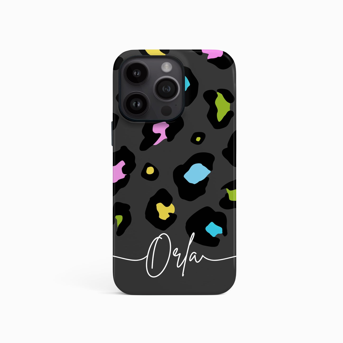Personalised Grey Leopard Print Phone Case iPhone 16 Phone Case
