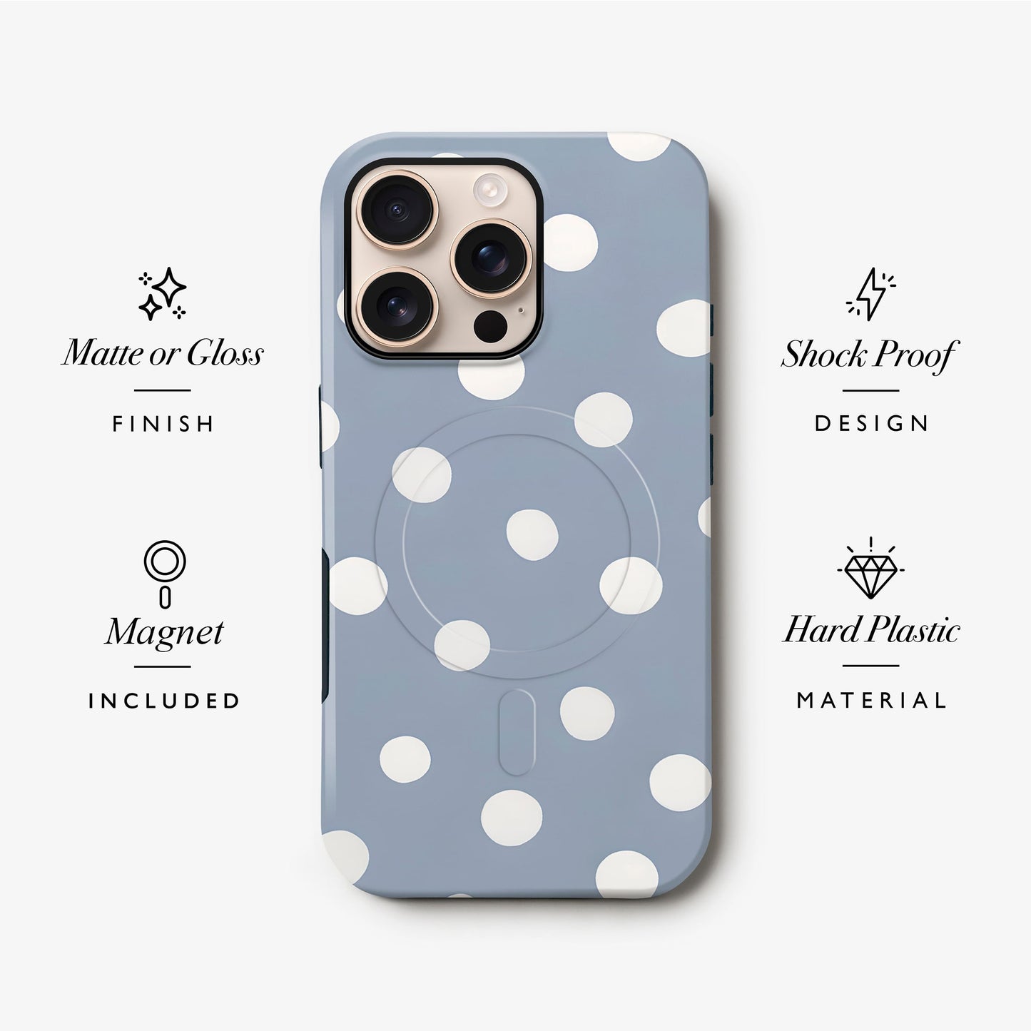 Muted Blue Polka Dot Magsafe Case