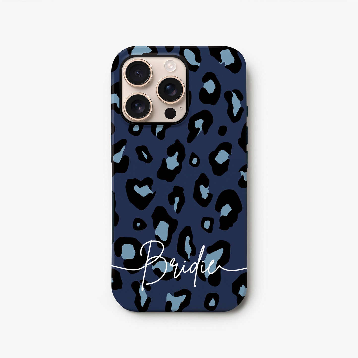 Custom Muted Navy Leopard Print Case