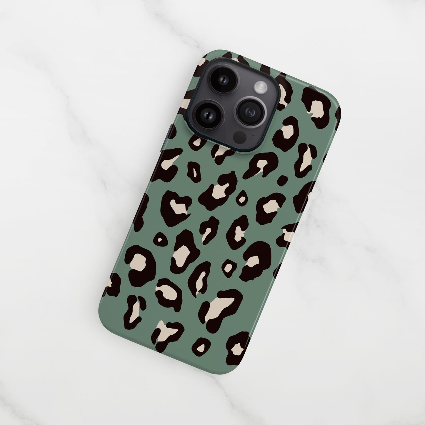 Muted Teal Leopard Print Case