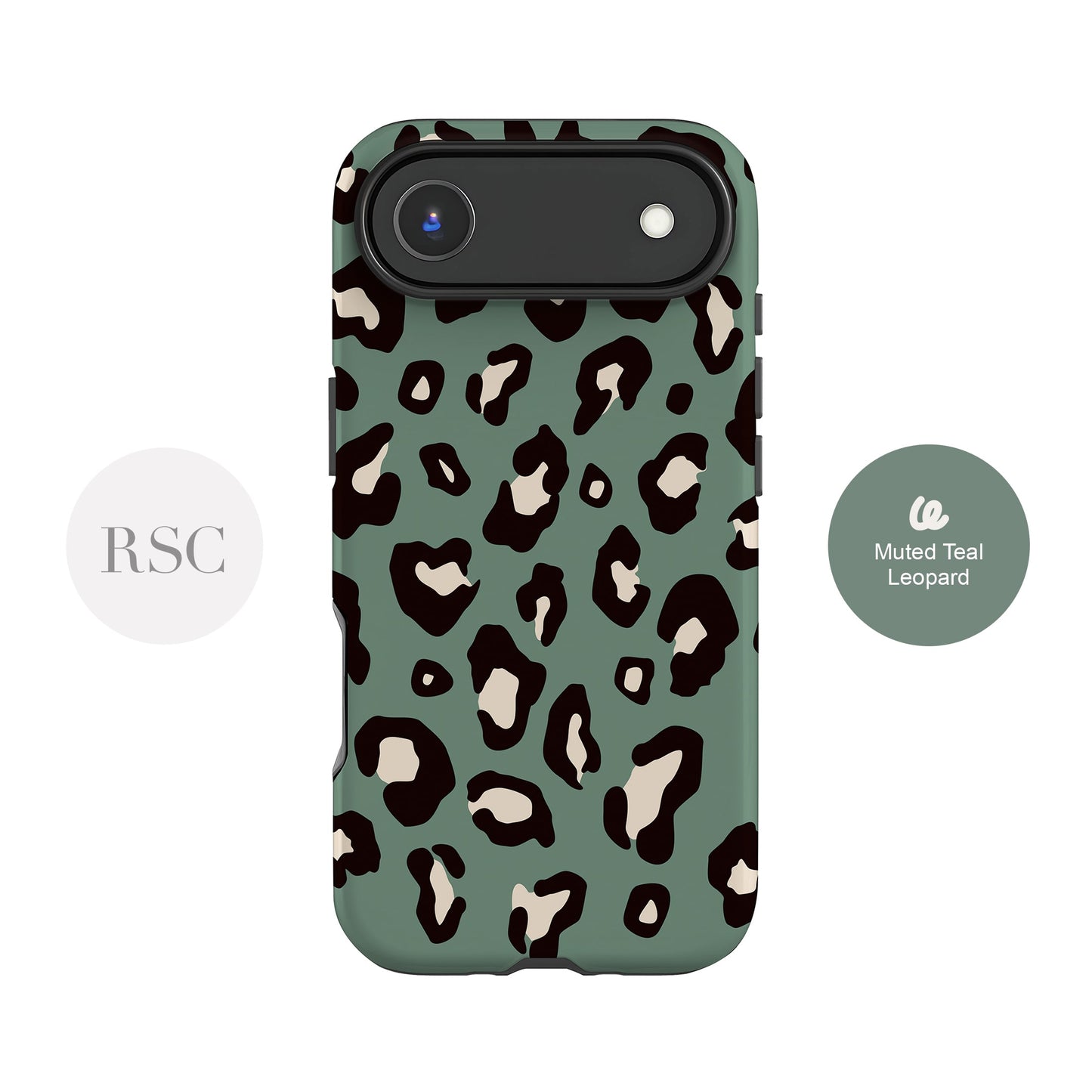 Muted Teal Leopard Print Case