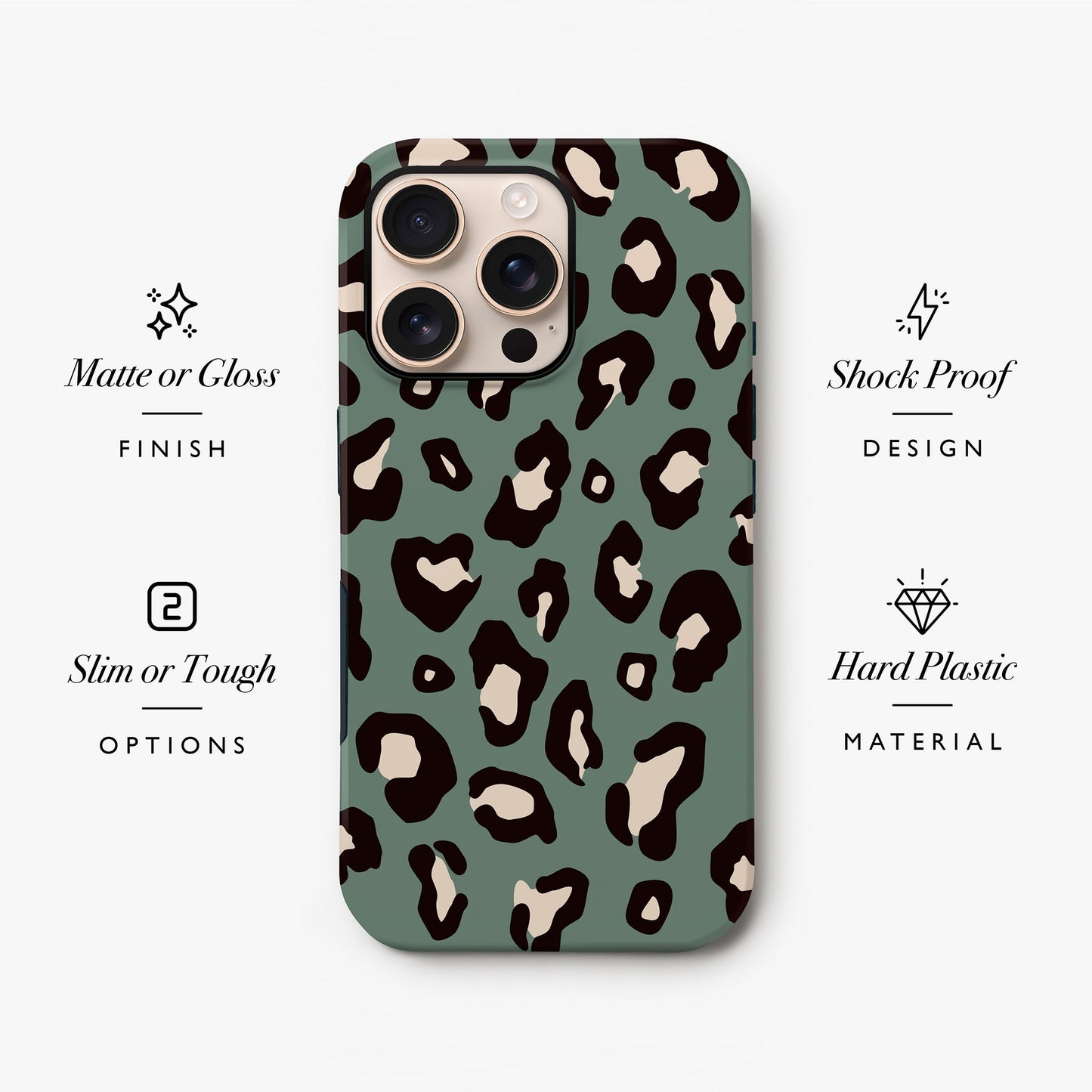 Muted Teal Leopard Print Case