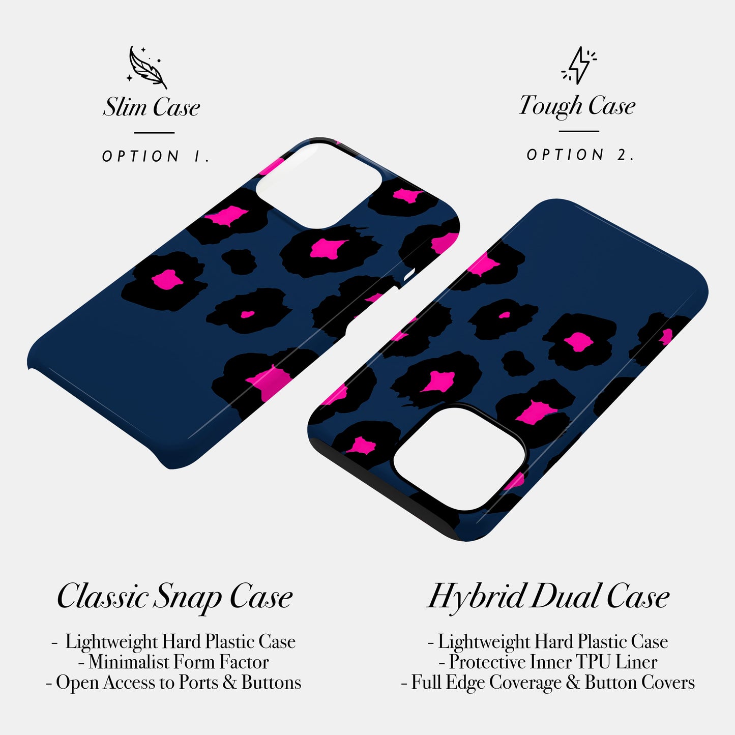 Navy Blue Leopard Print Case Phone Case