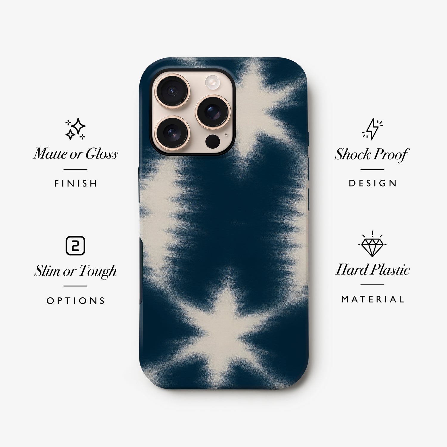 Navy Blue Tie Dye Print Phone Case Phone Case