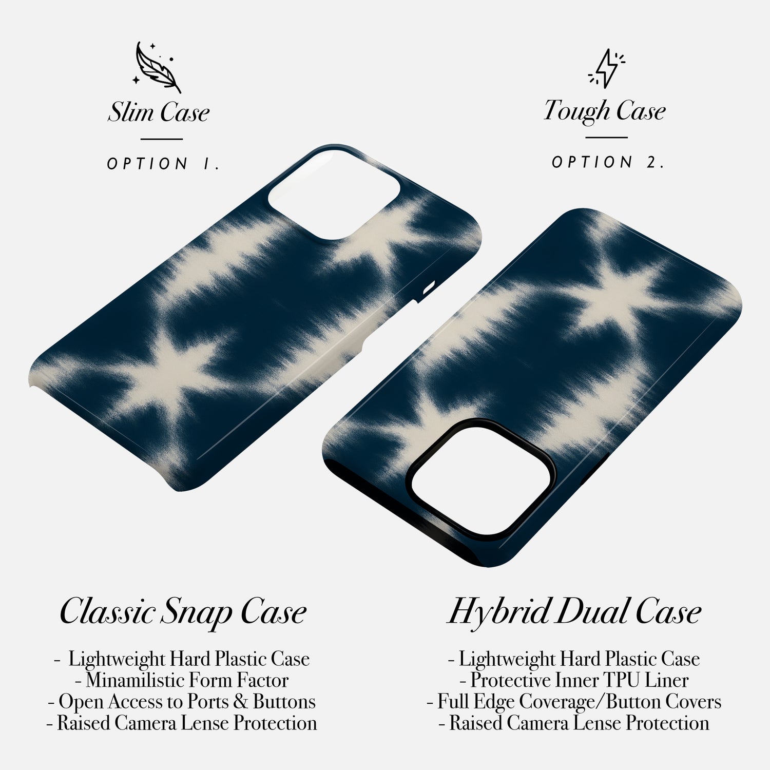 Navy Blue Tie Dye Print Phone Case Phone Case