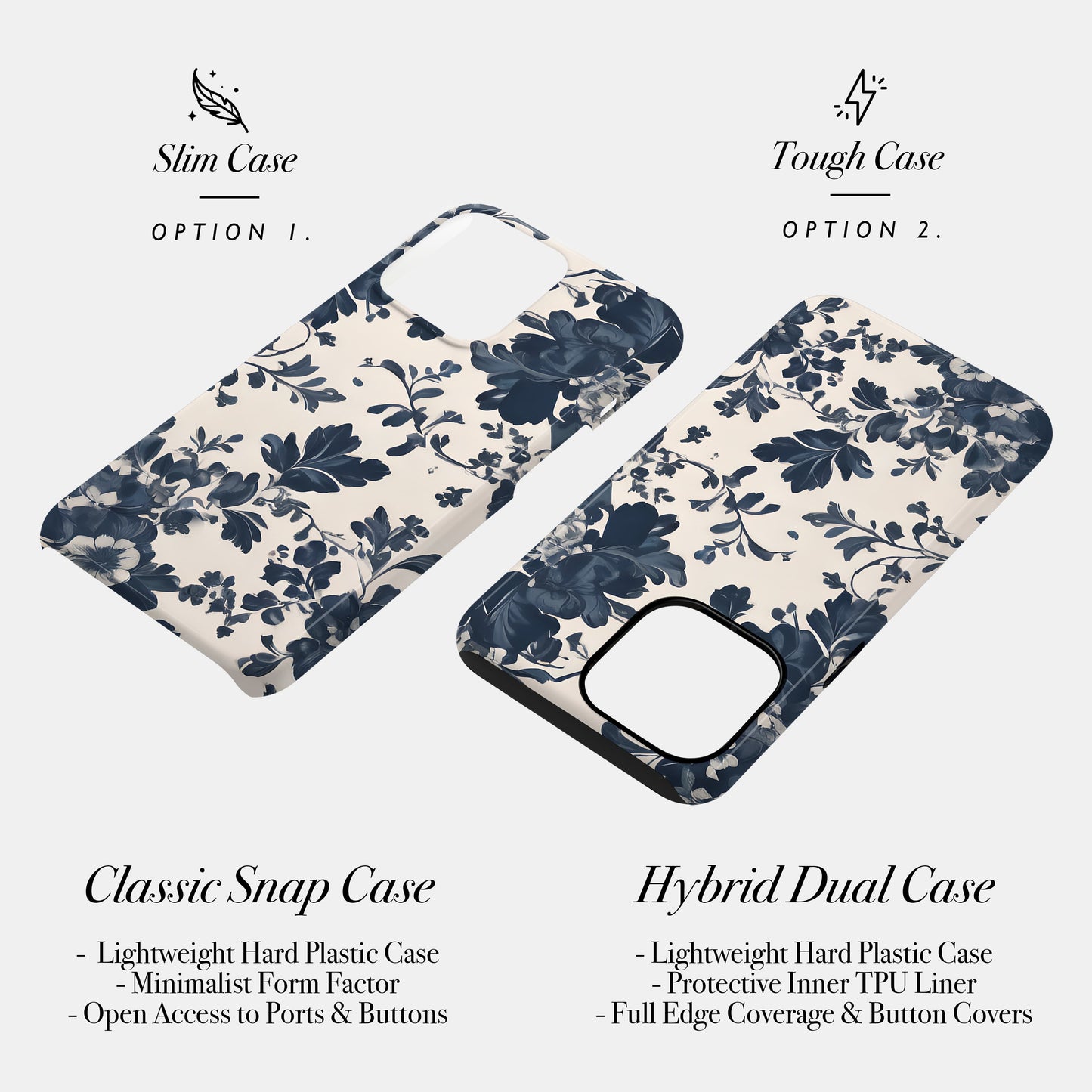 Navy Vintage Floral Pattern Case Phone Case
