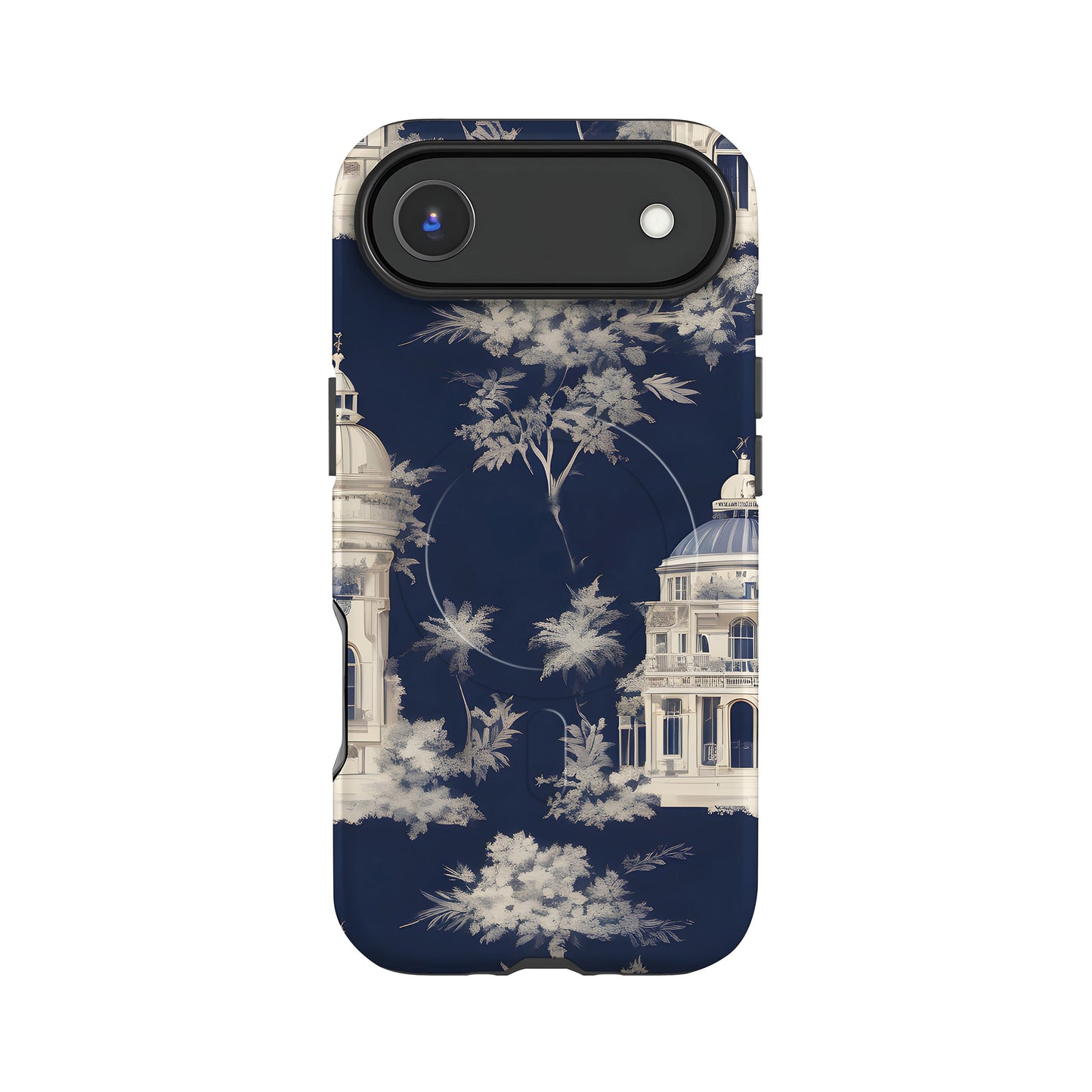 Navy Blue Floral Toile Magsafe Case