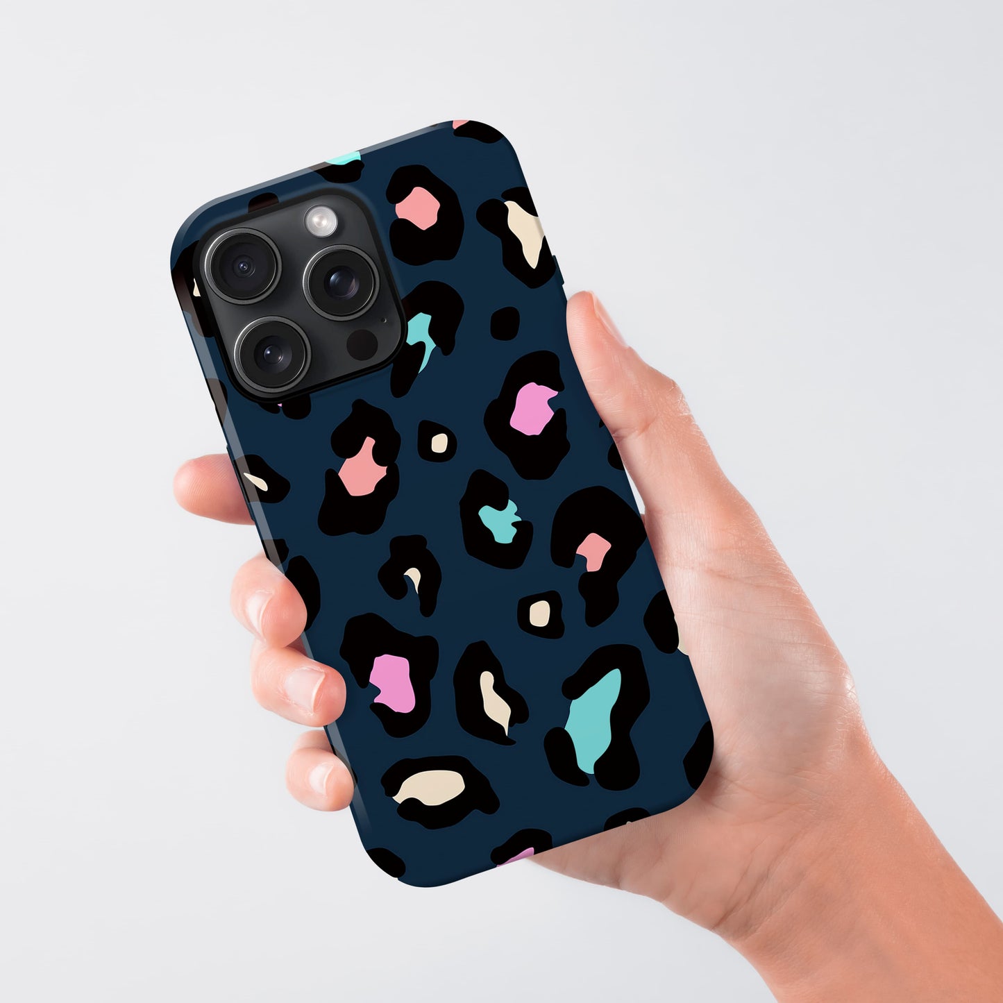 Navy Blue Multicolour Leopard Print Case Phone Case