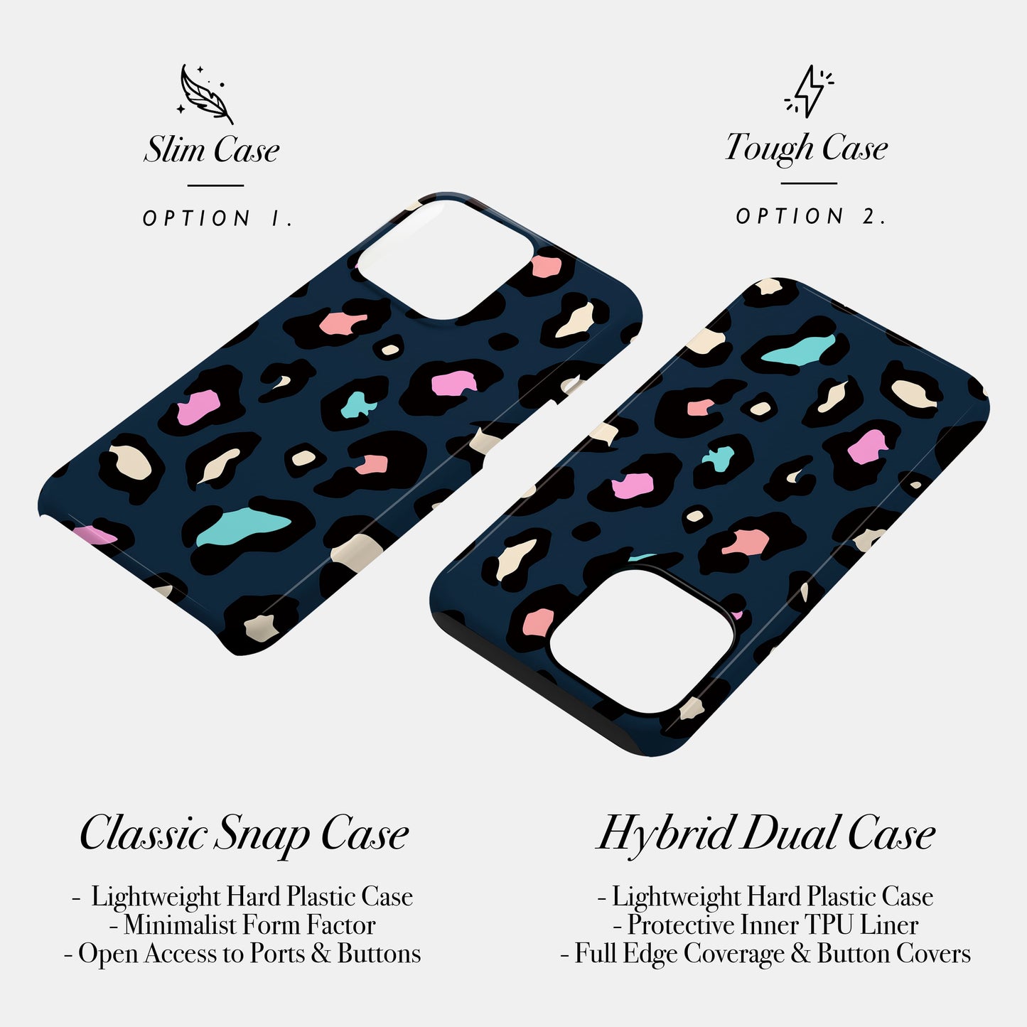 Navy Blue Multicolour Leopard Print Case Phone Case