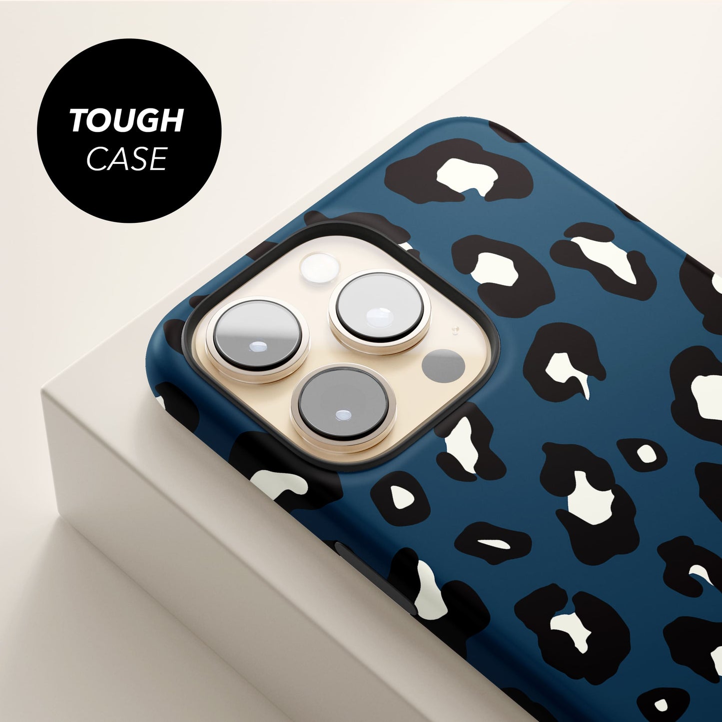Dark Blue Custom Name Leopard Print Pattern Phone Case Phone Case