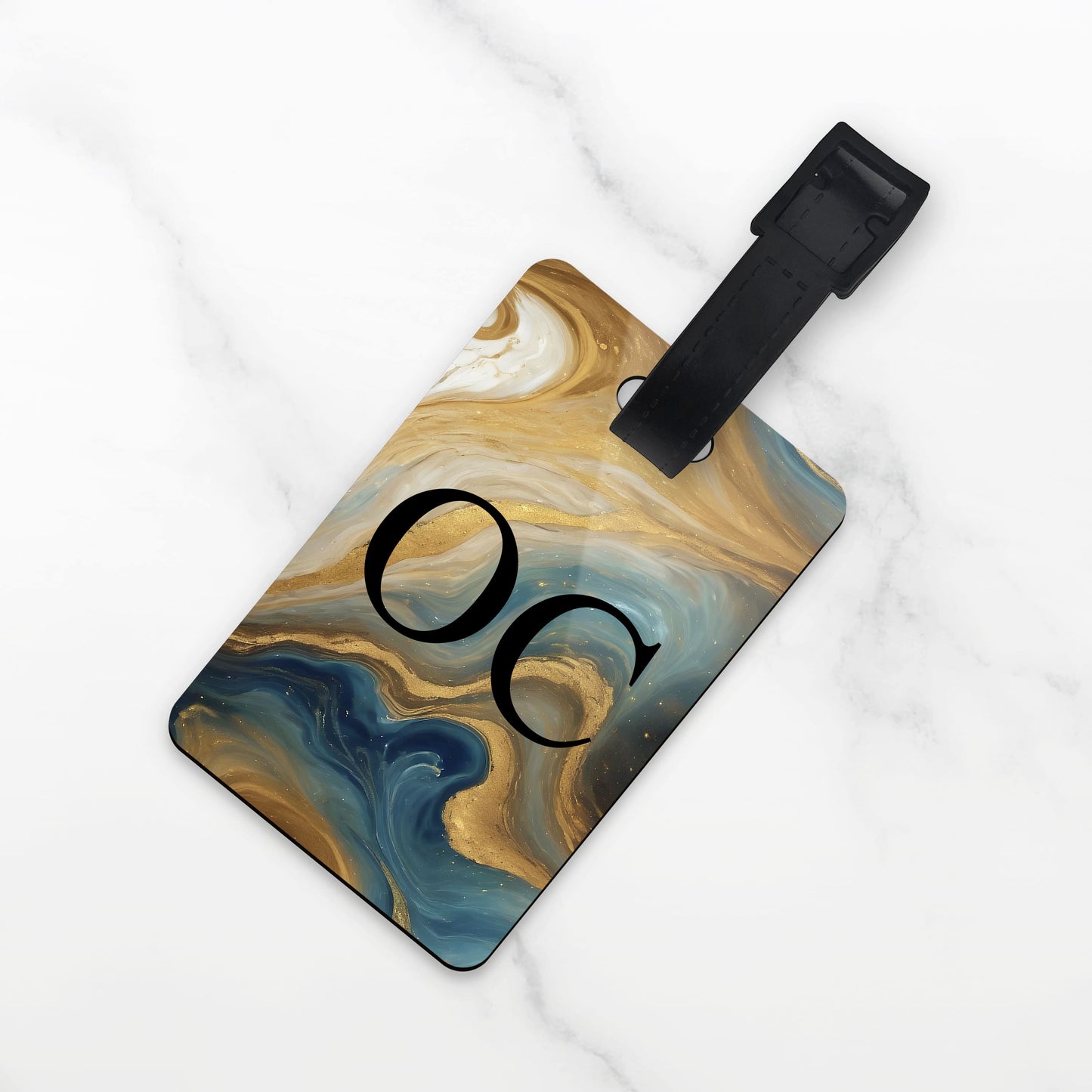 Personalised Tropical Marble Print Luggage Tag  luggage tag