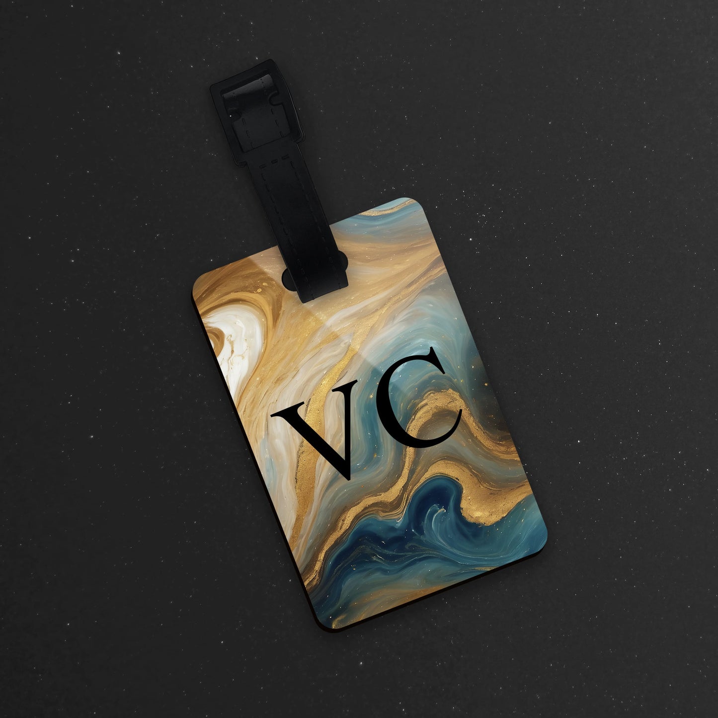 Personalised Tropical Marble Print Luggage Tag  luggage tag