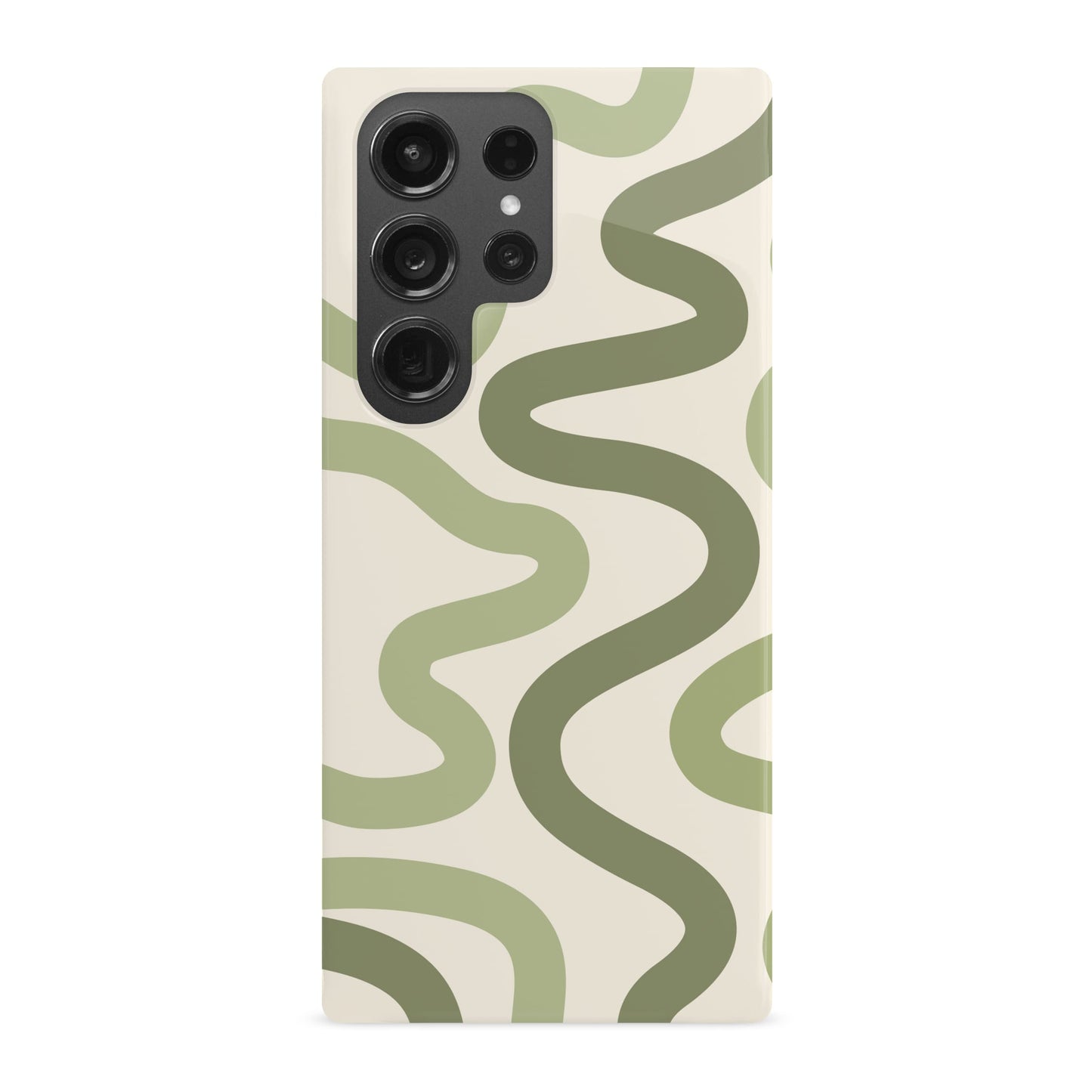 Olive Green Wavy Pattern Print Case Phone Case