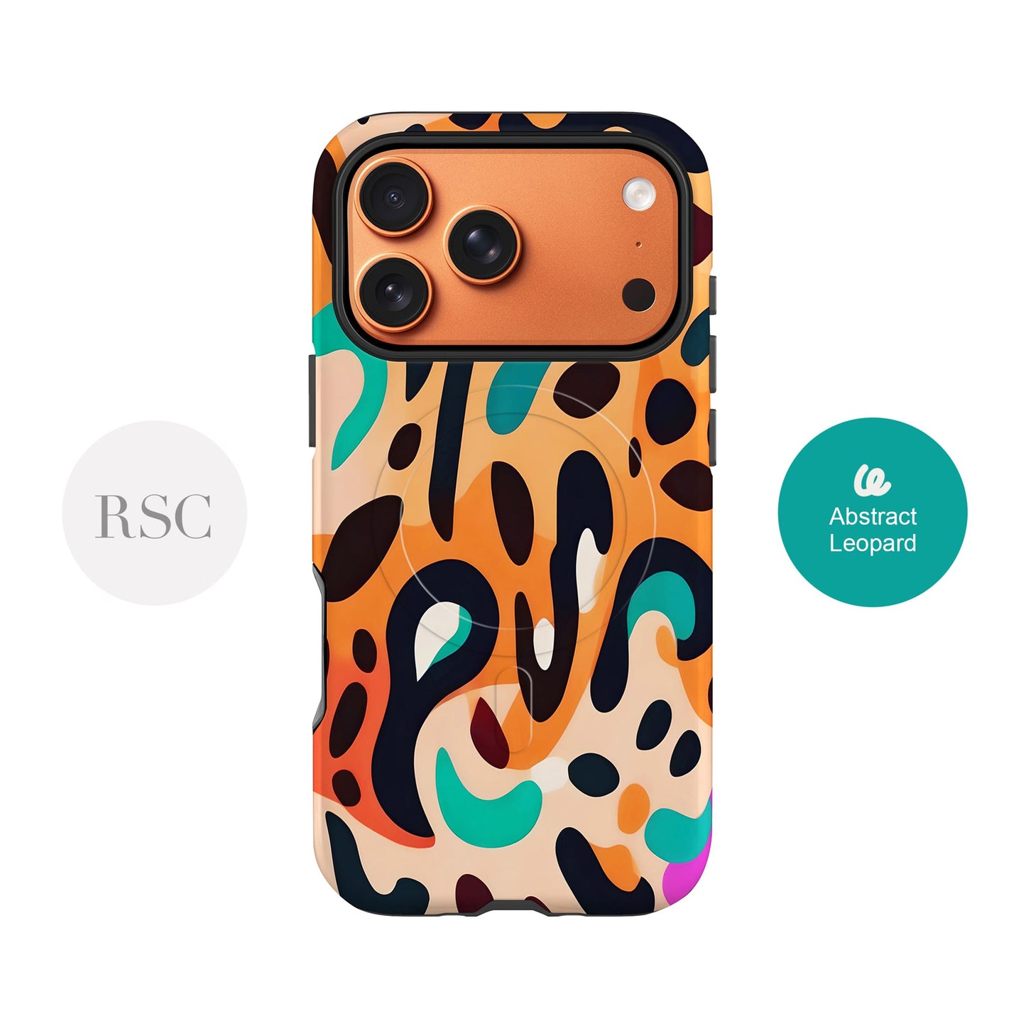 Abstract Orange Leopard Print Magsafe Case