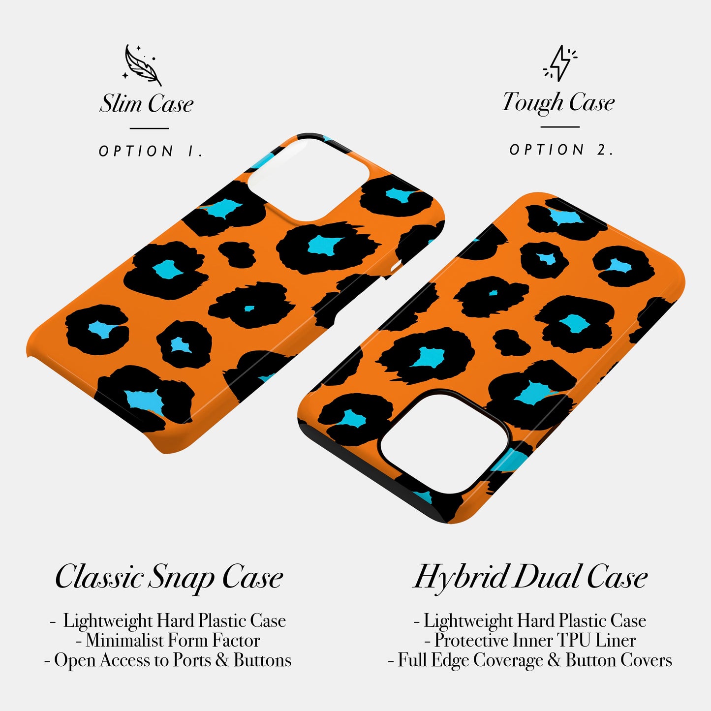 Orange and Blue Leopard Print Magsafe Case Phone Case