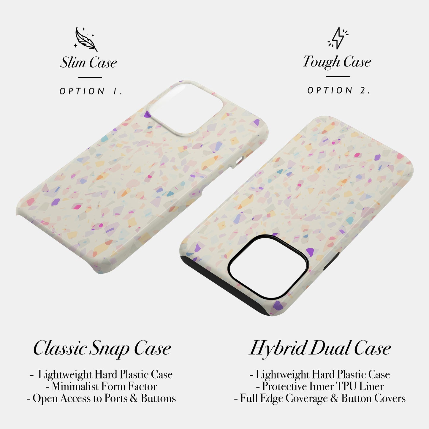 Pastel Rainbow Terrazzo Print Phone Case Phone Case