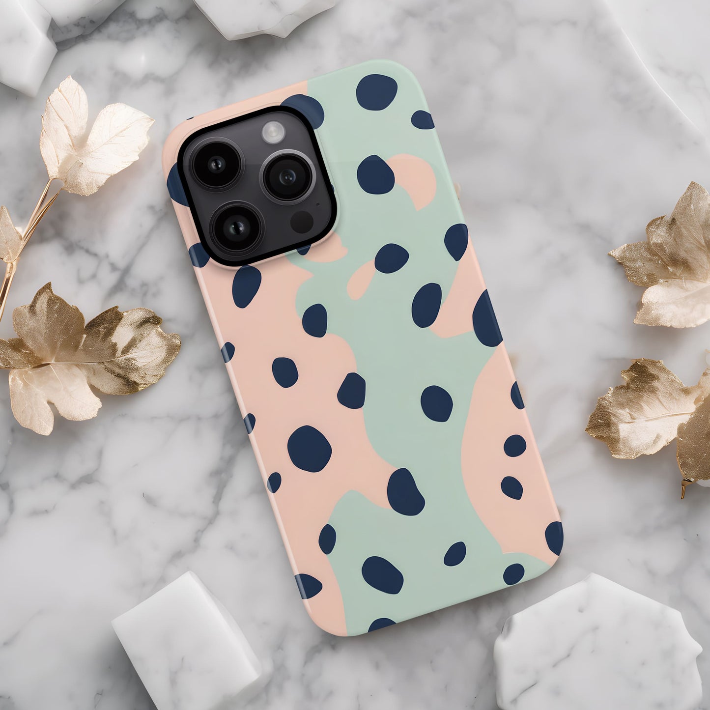 Abstract Peach Blue Leopard Print Case Phone Case