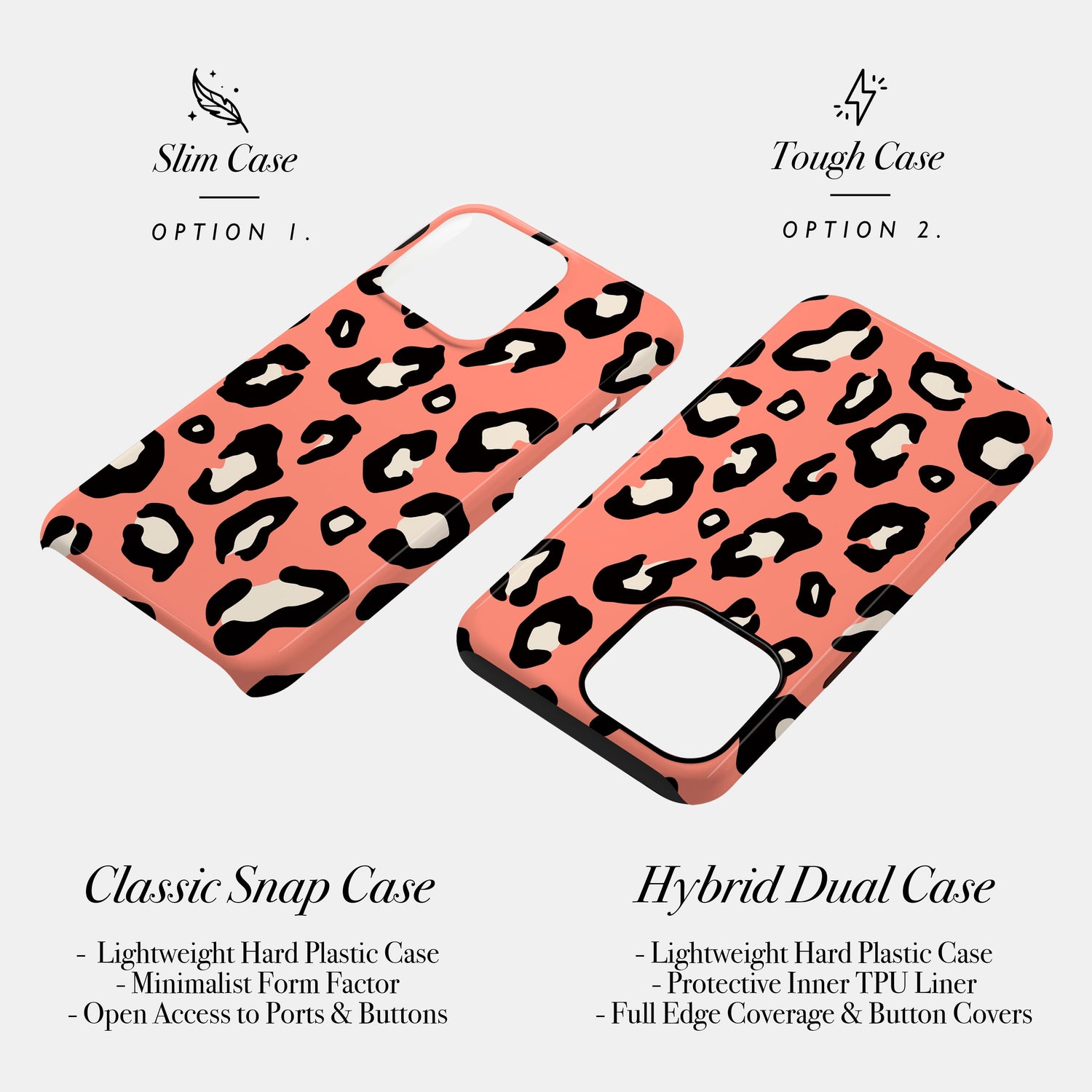 Orange Coral Leopard Print Case Phone Case