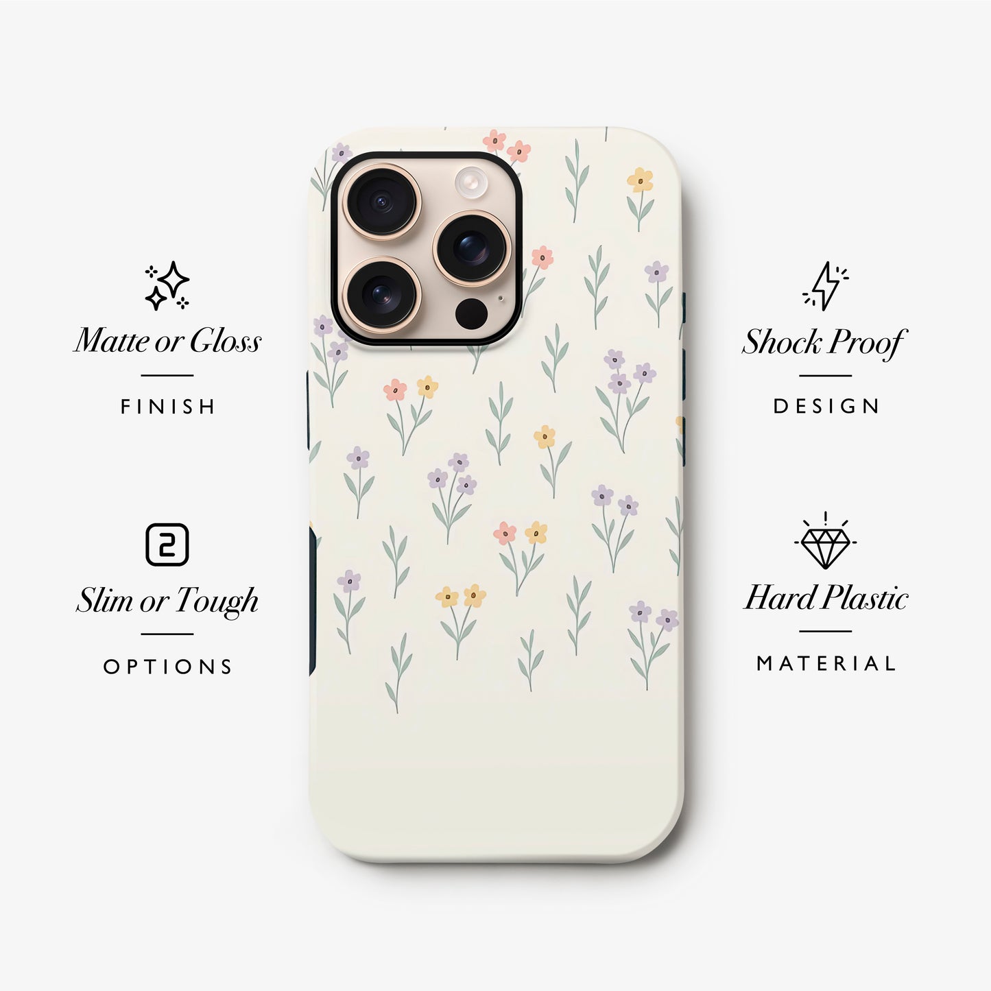 Personalised Pastel Ditsy Floral Print Case Phone Case