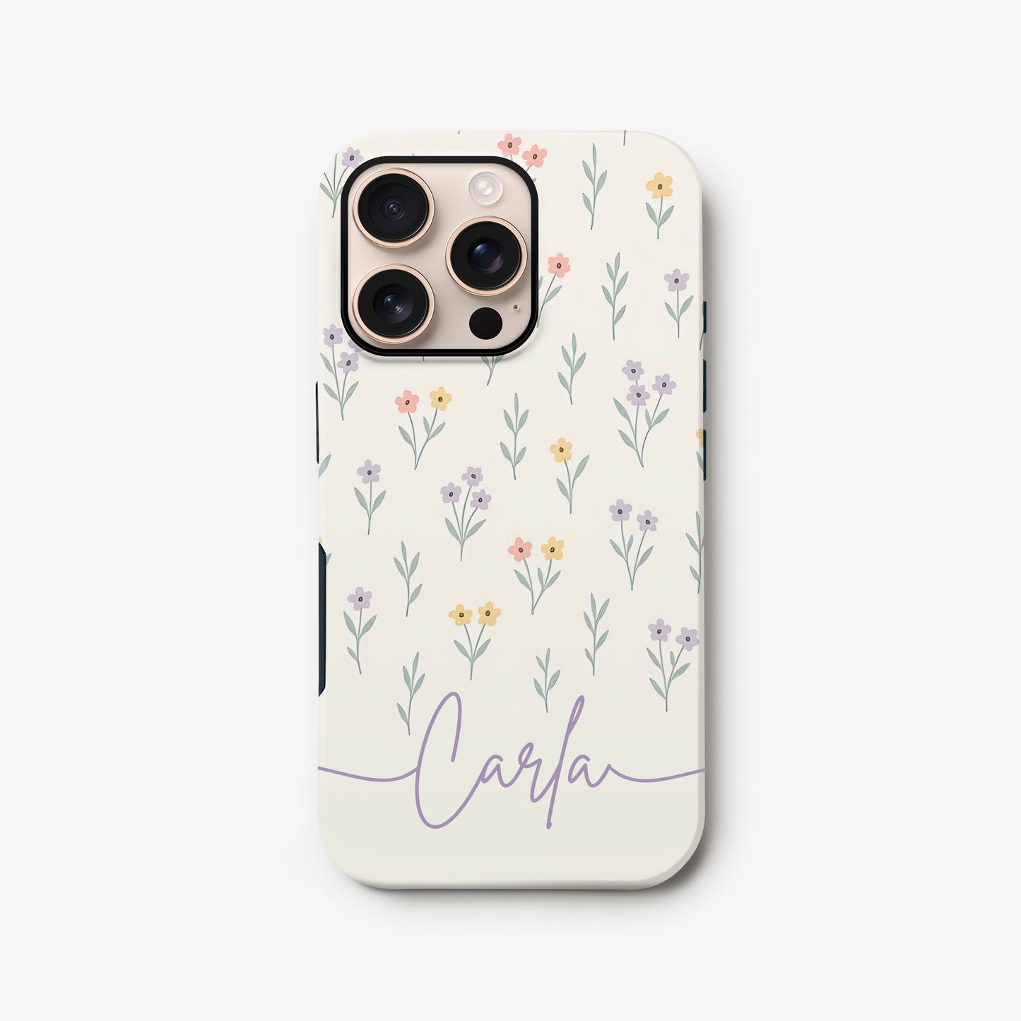 Personalised Pastel Ditsy Floral Print Case iPhone 16 Phone Case
