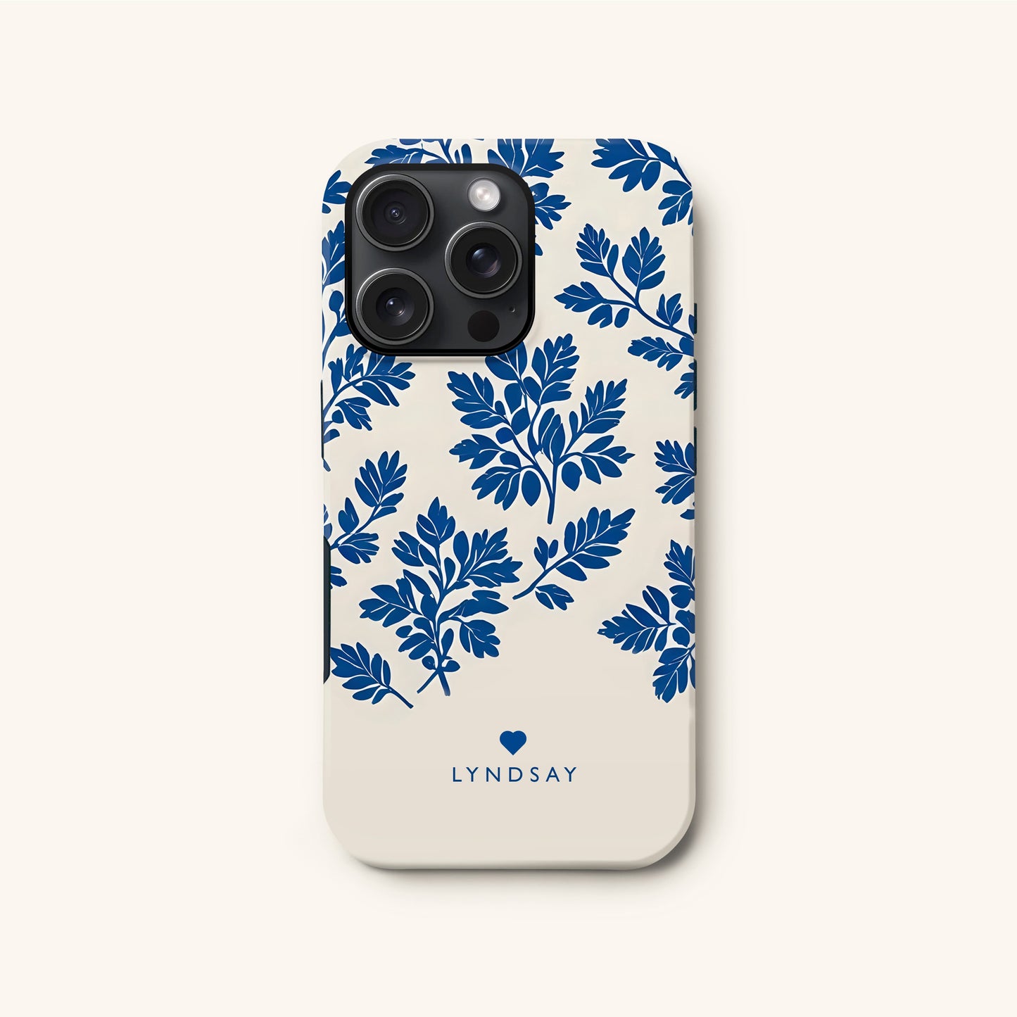 Personalised Royal Blue Abstract Floral Print Case Phone Case