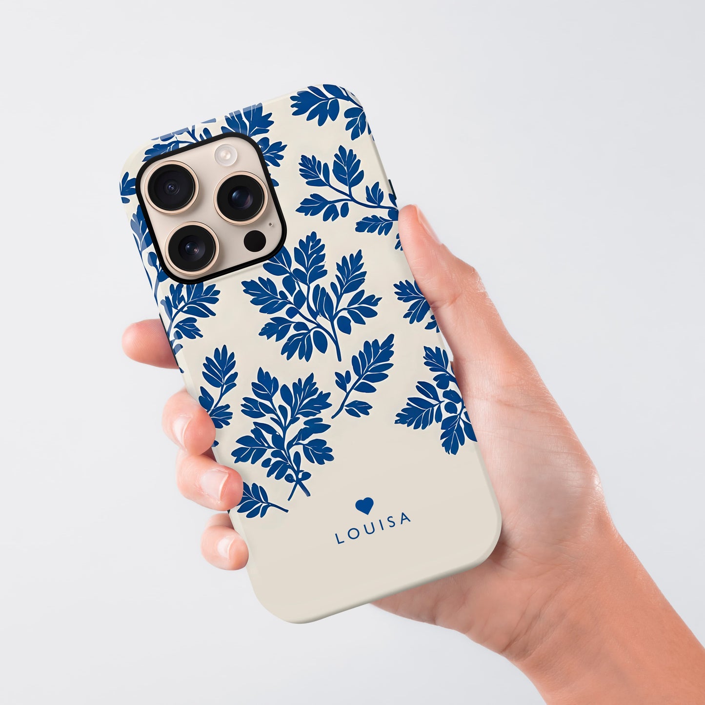 Personalised Royal Blue Abstract Floral Print Case Phone Case