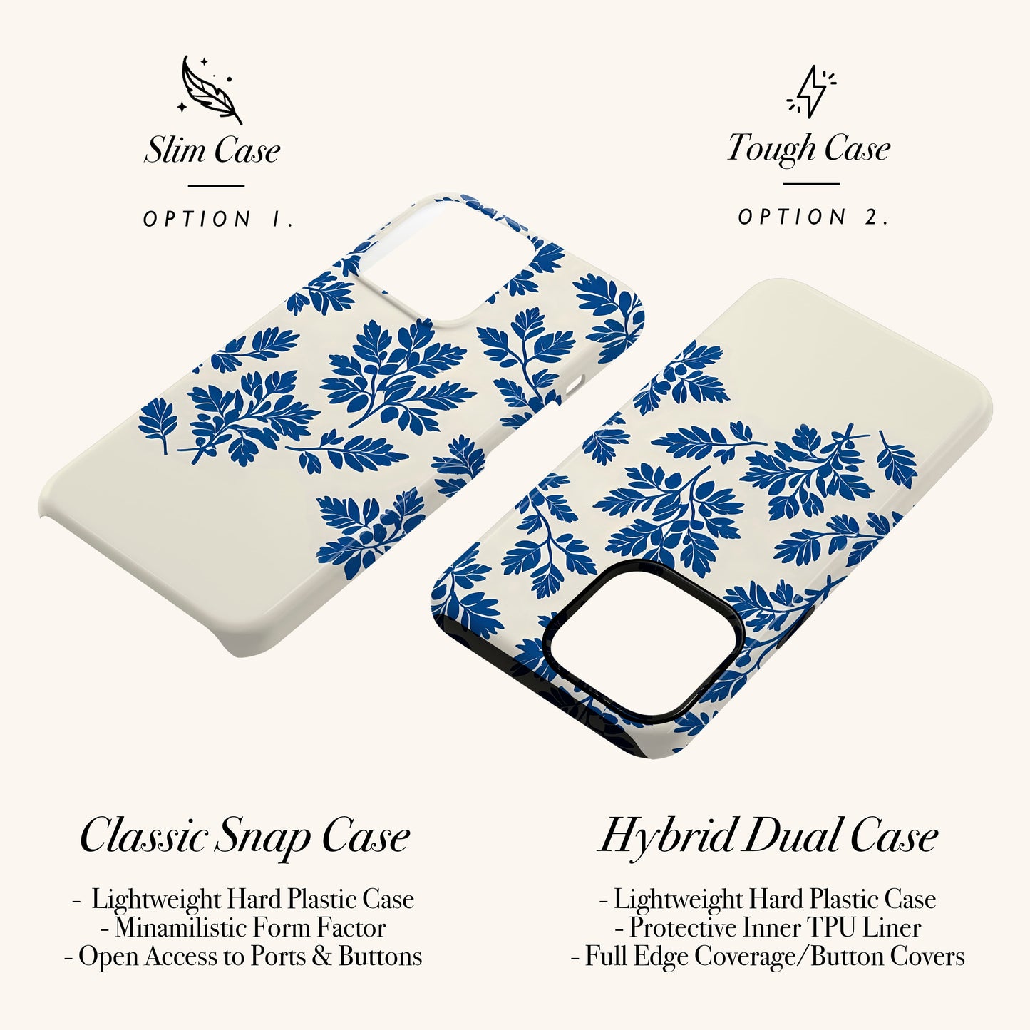 Personalised Royal Blue Abstract Floral Print Case Phone Case