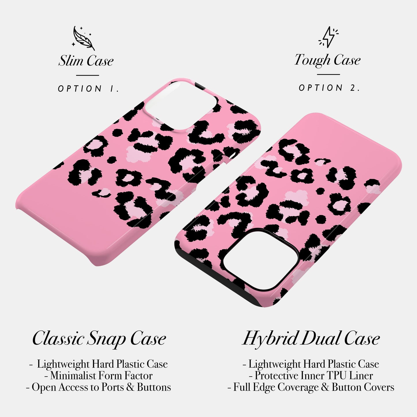Baby Pink Leopard Print Personalised Phone Case Phone Case