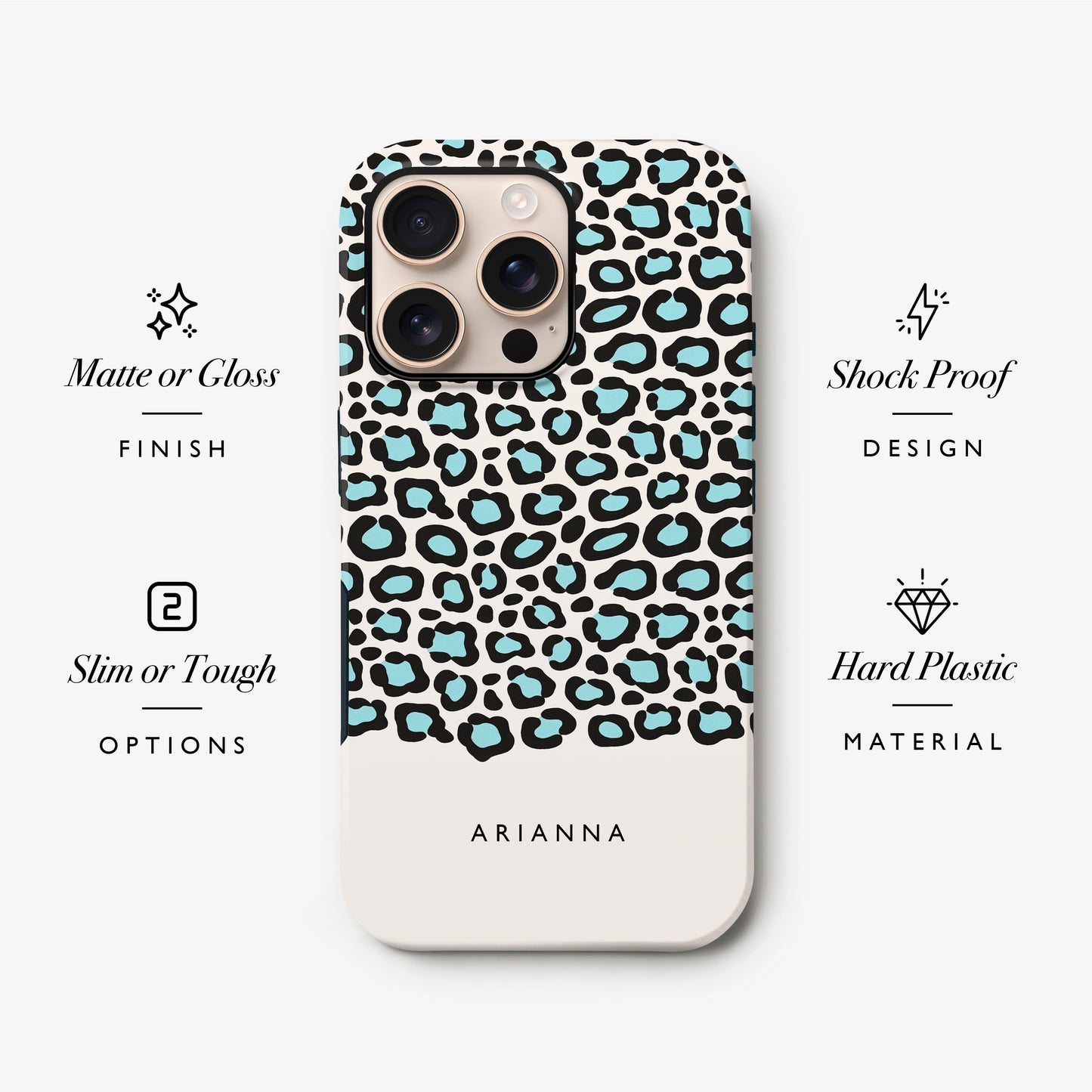 Personalised Blue Leopard Print Spots Case Phone Case