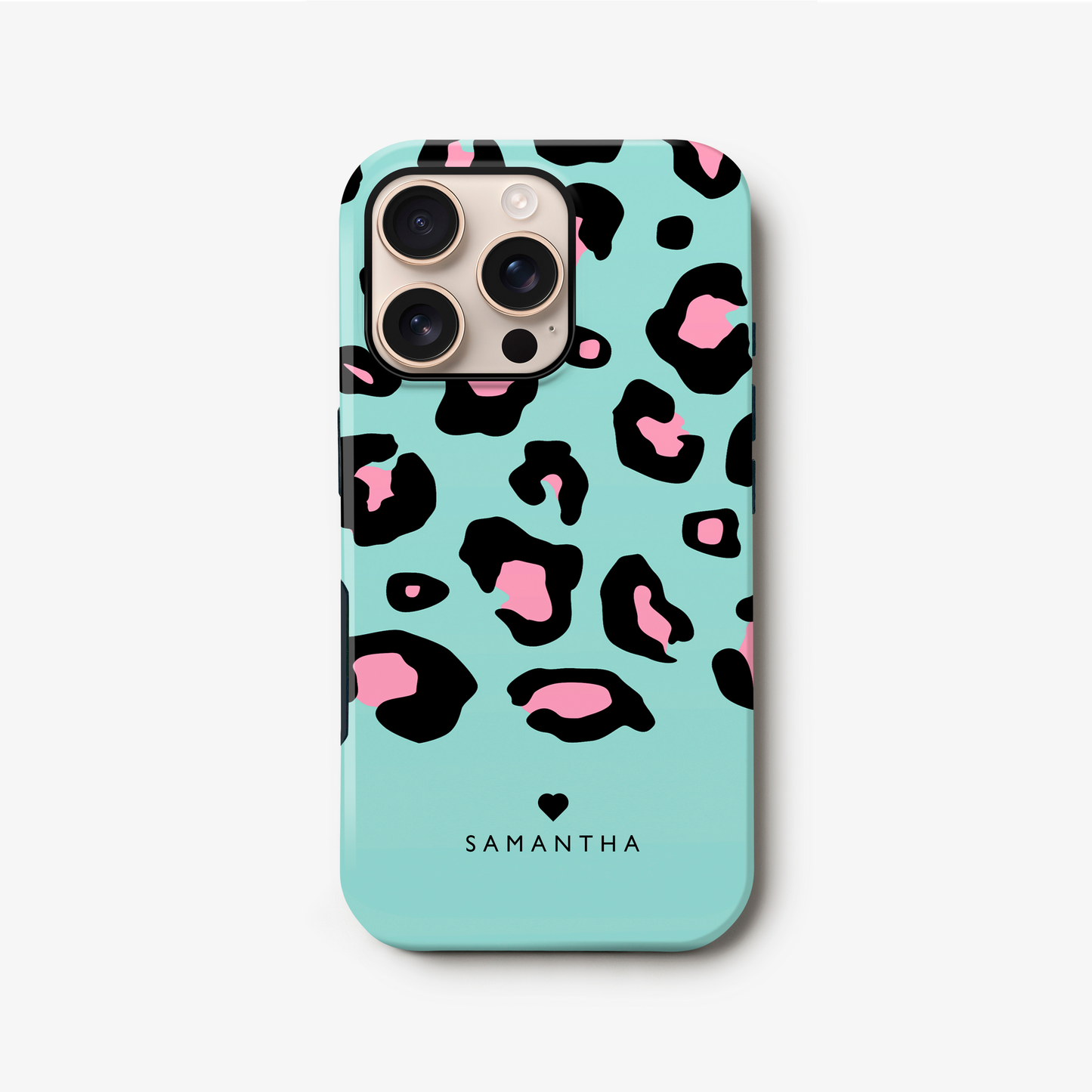 Blue Ice Personalised Leopard Print Case iPhone 16 Pro Phone Case