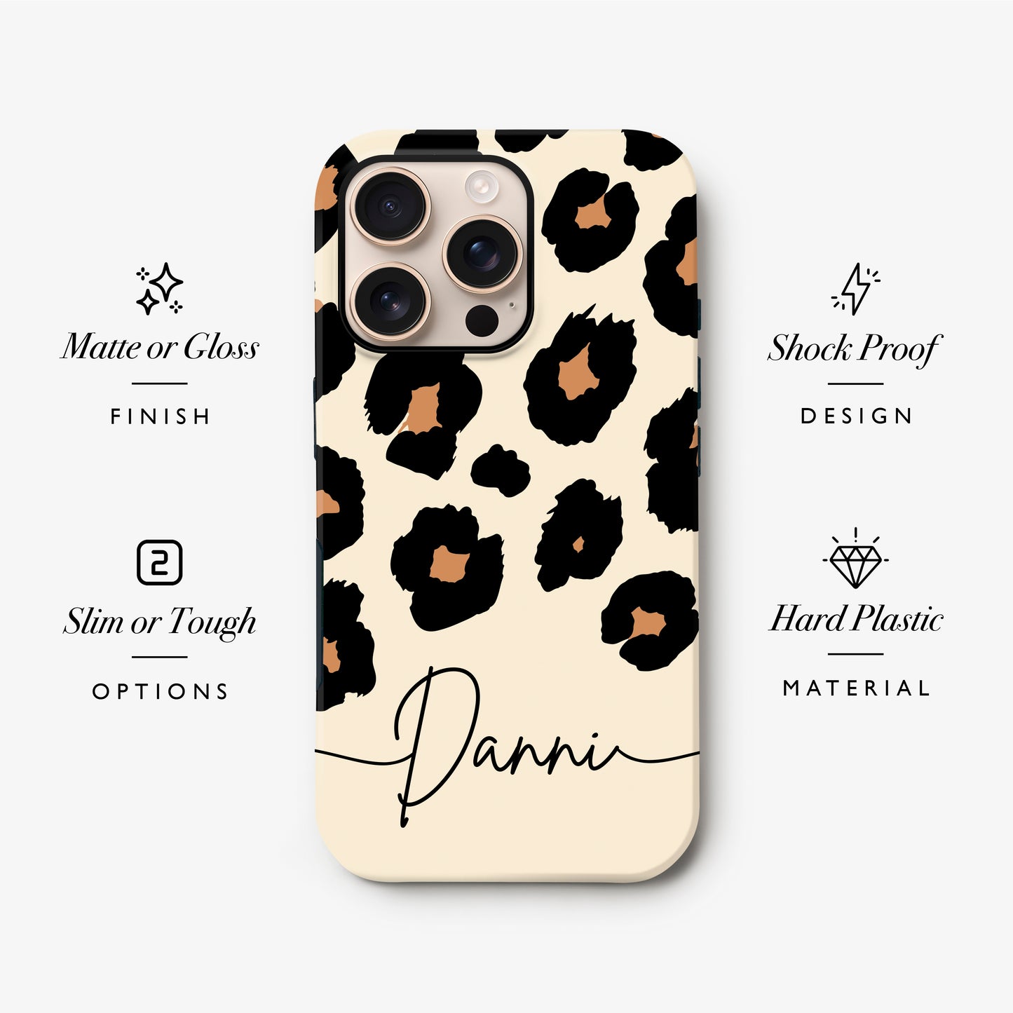 Custom Brown & Cream leopard Print Spot Case Phone Case