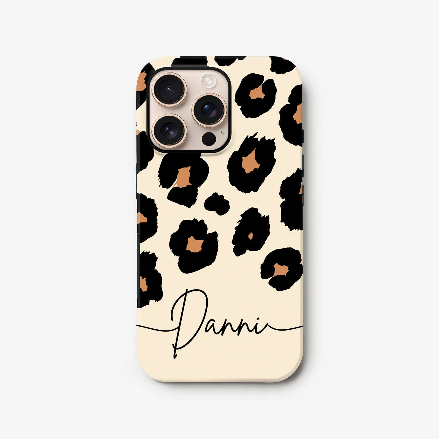 Custom Brown & Cream leopard Print Spot Case iPhone 16 Phone Case