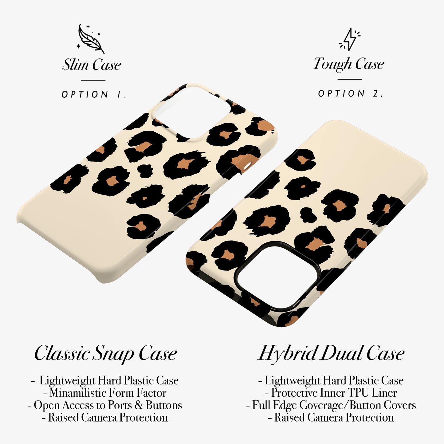 Custom Brown & Cream leopard Print Spot Case Phone Case