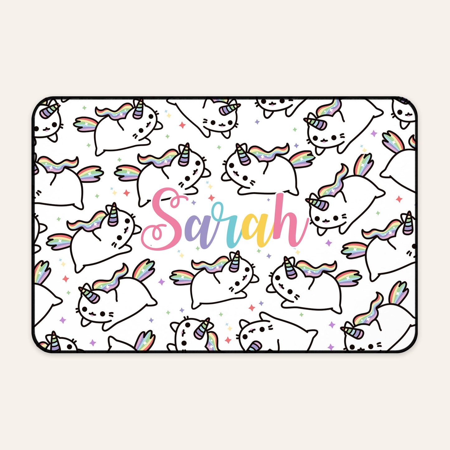 Personalised Caticorn Large Gaming & Desk Mat Desk & Gaming Mat