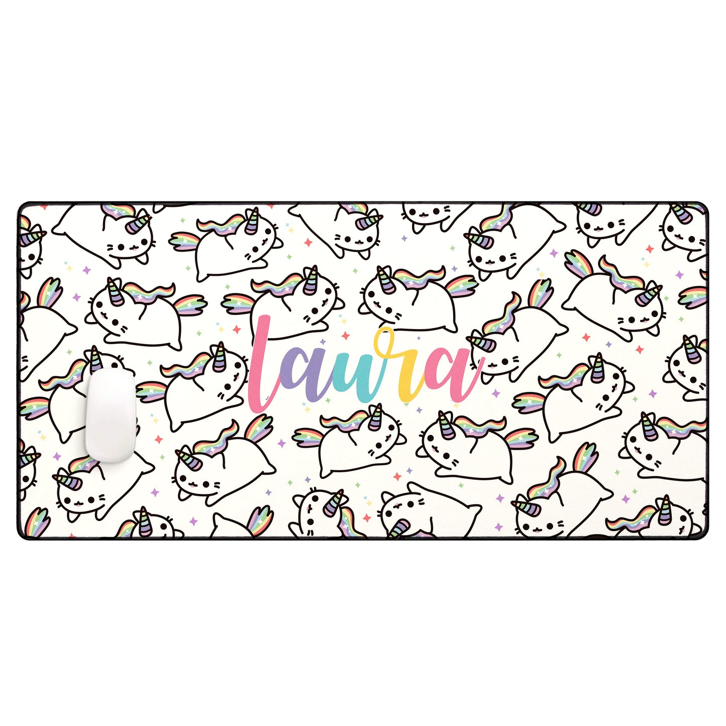 Personalised Caticorn Large Gaming & Desk Mat Large 39 x 79cm / 15 x 31" Desk & Gaming Mat