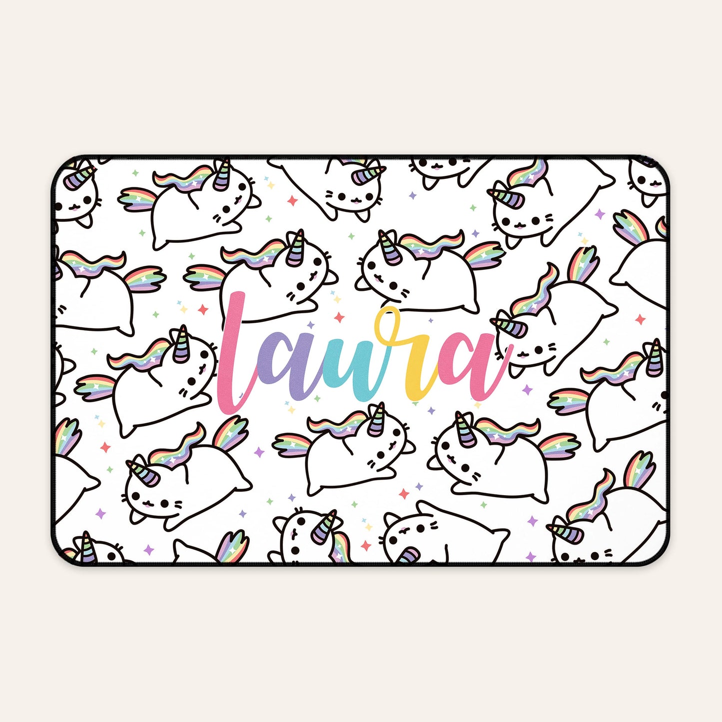 Personalised Caticorn Large Gaming & Desk Mat Medium 30 x 56cm / 12 x 22" Desk & Gaming Mat