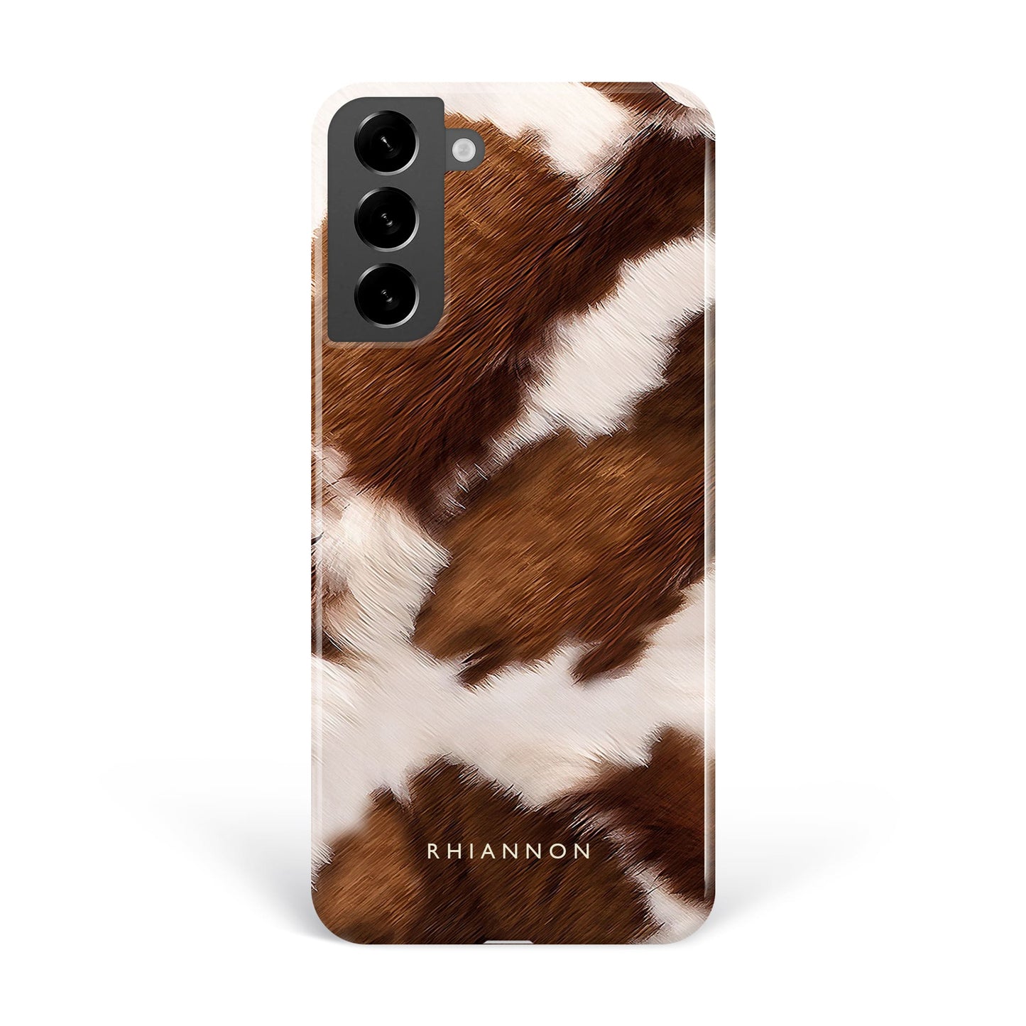 Brown Cowhide Pattern Custom Name Case Phone Case