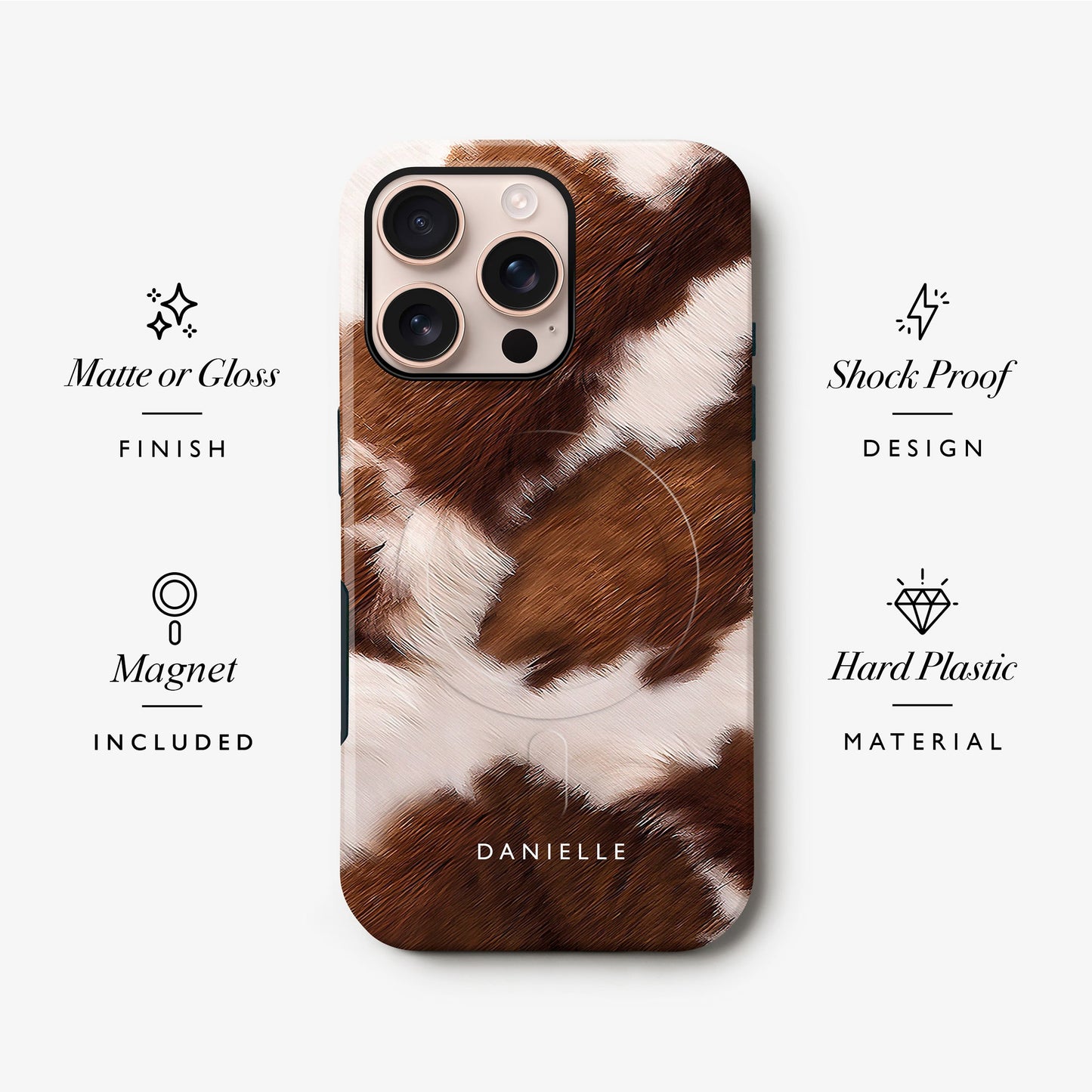 Custom Cowhide Print Magsafe Case Phone Case